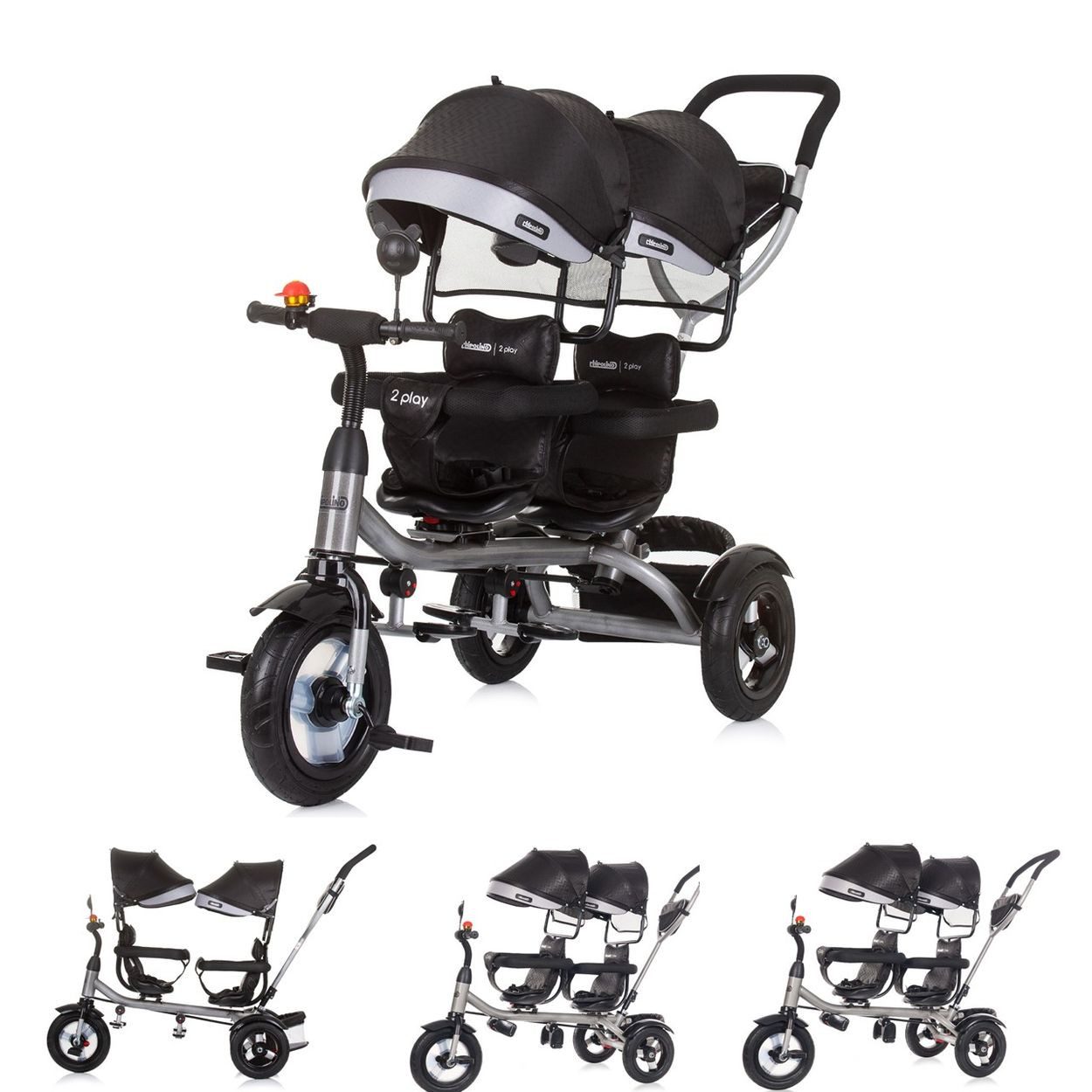 Babyshoppen Dreirad Geschwisterdreirad Tricycle 2Play, Lenkstange günstig online kaufen