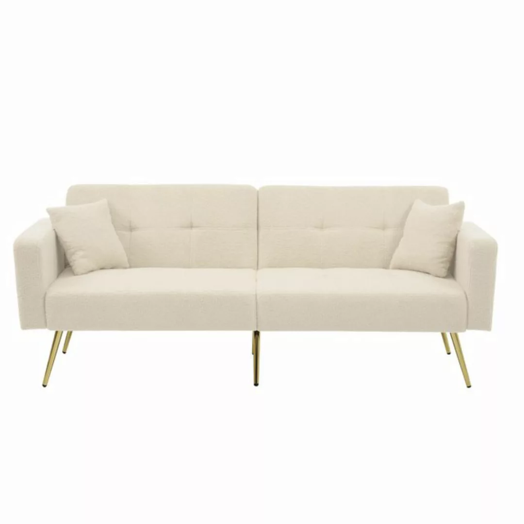 Gotagee Sofa Schlafsofa mit Bettfunktion mit Kissen goldenen Beinen günstig online kaufen