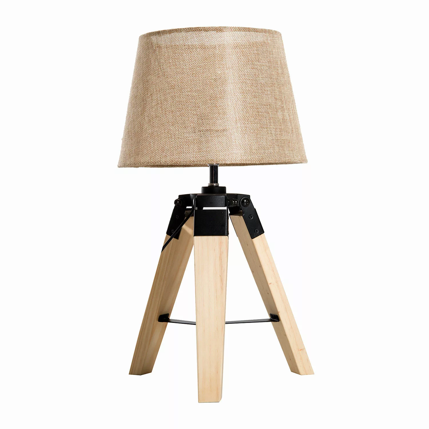 HOMCOM Tischleuchte Nachttischlampe E27 Leinenoptik Beige 24x24x45cm Kiefer günstig online kaufen