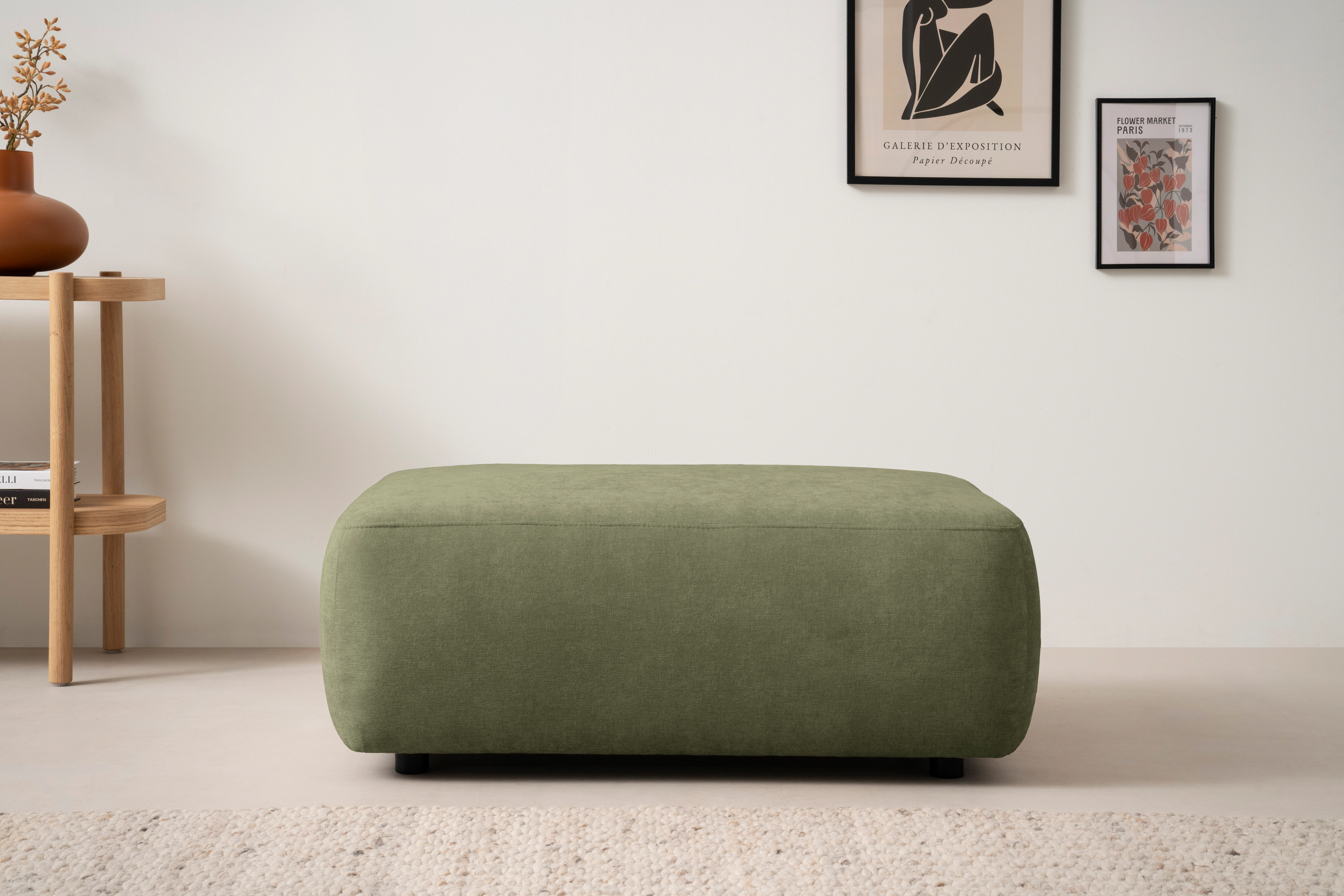 INOSIGN Polsterhocker "Torge, Hocker in Cord, Samtvelours oder Struktur", p günstig online kaufen