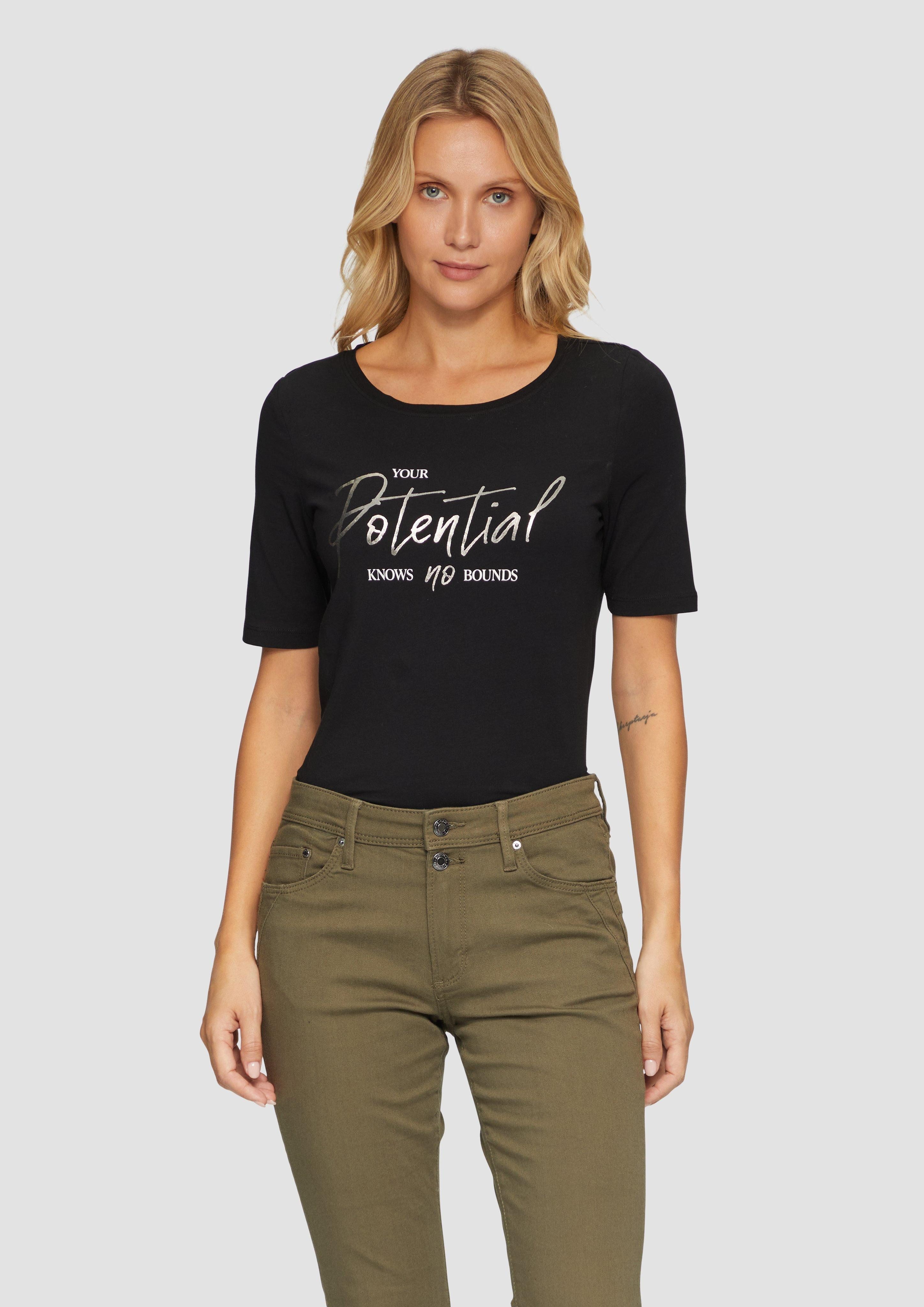 s.Oliver Kurzarmshirt T-Shirt mit Frontprint im günstig online kaufen