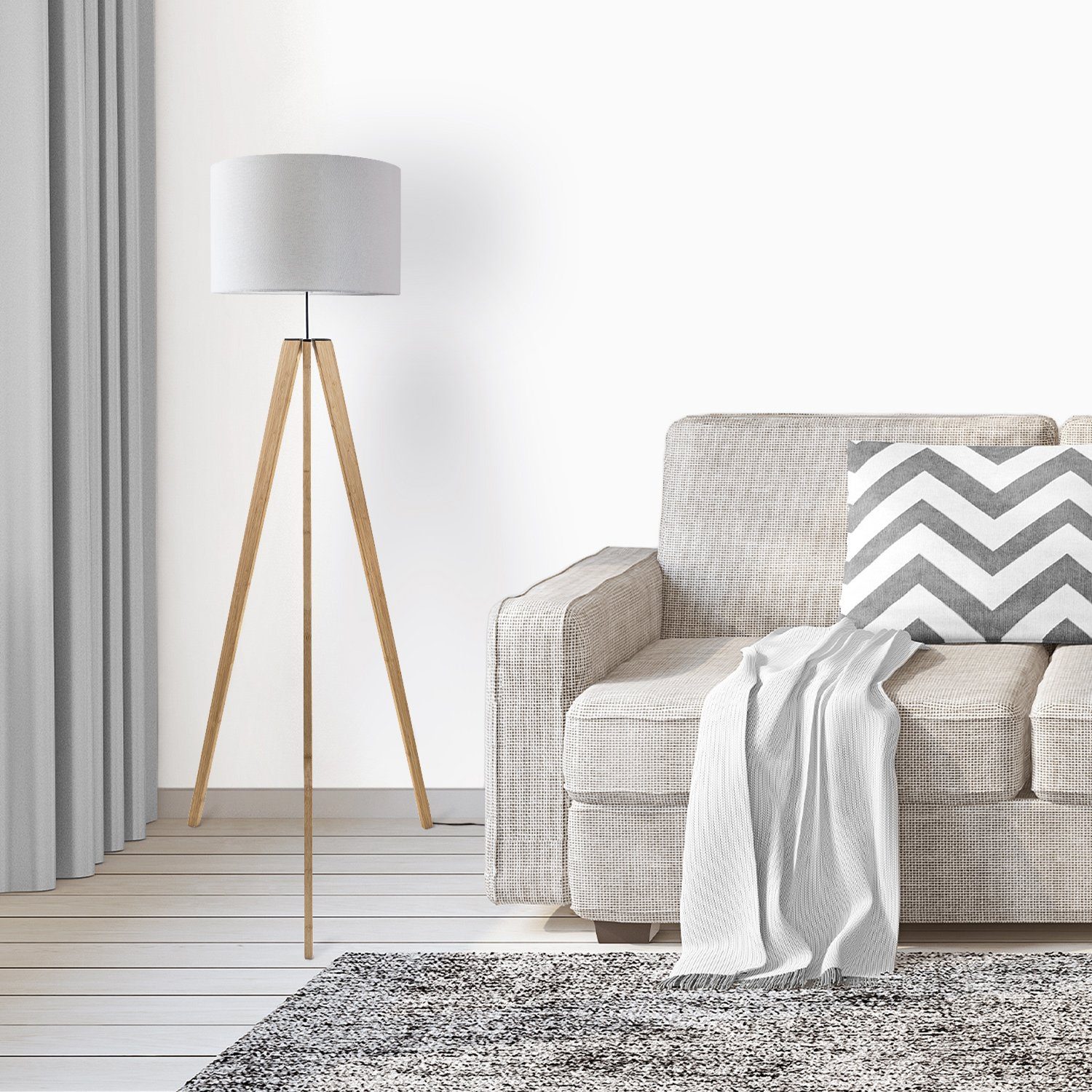 Paco Home Stehlampe Canvas uni Color, günstig online kaufen
