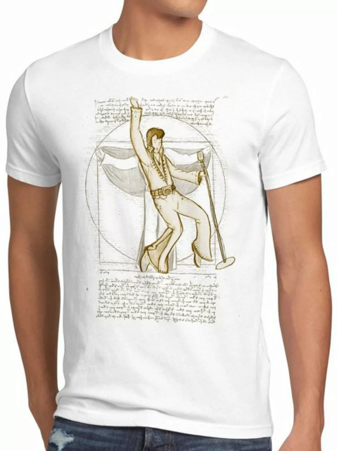 style3 T-Shirt Herren T-Shirt Vitruvianischer King of Rock da vinci memphis günstig online kaufen