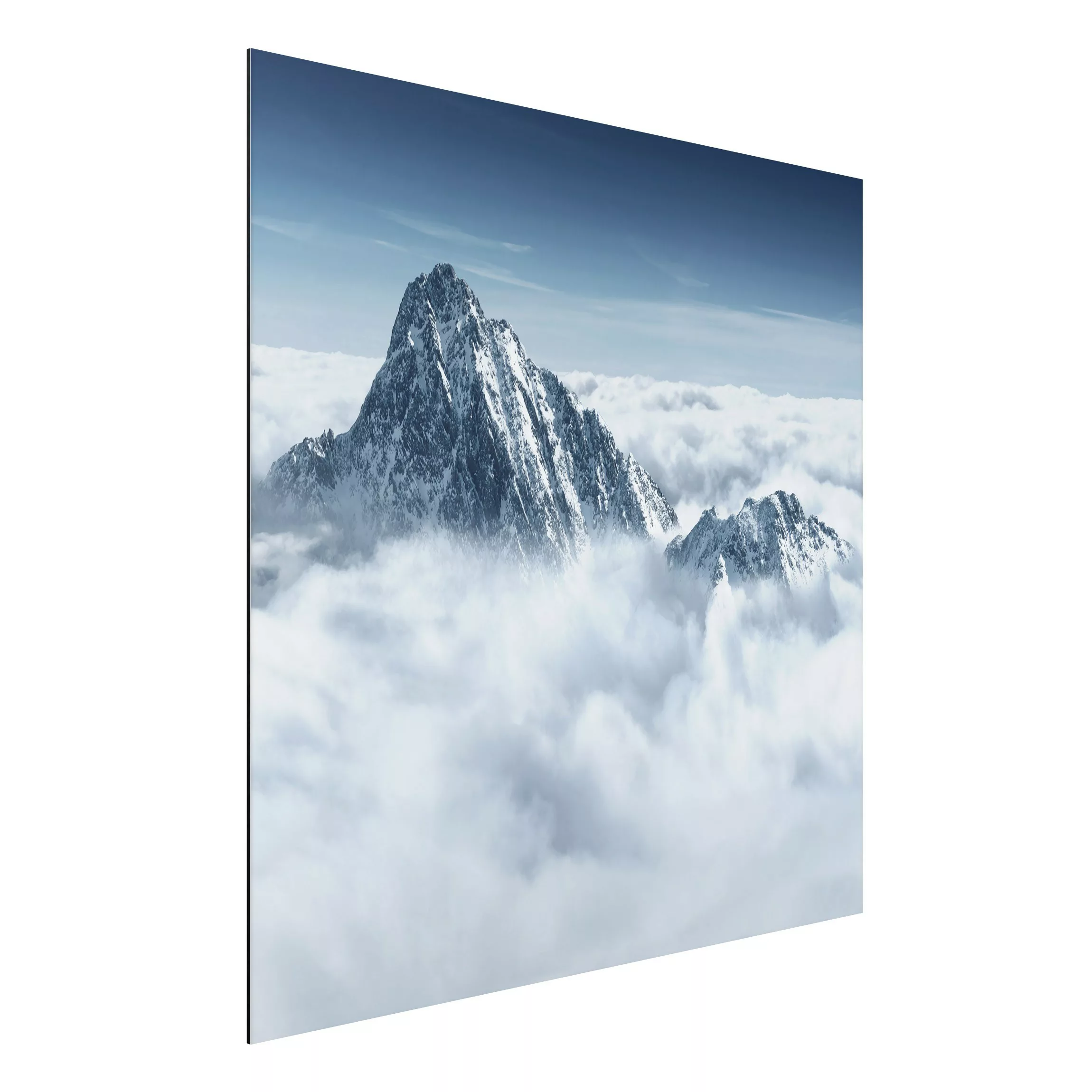 Alu-Dibond Bild Natur & Landschaft - Quadrat Die Alpen über den Wolken günstig online kaufen