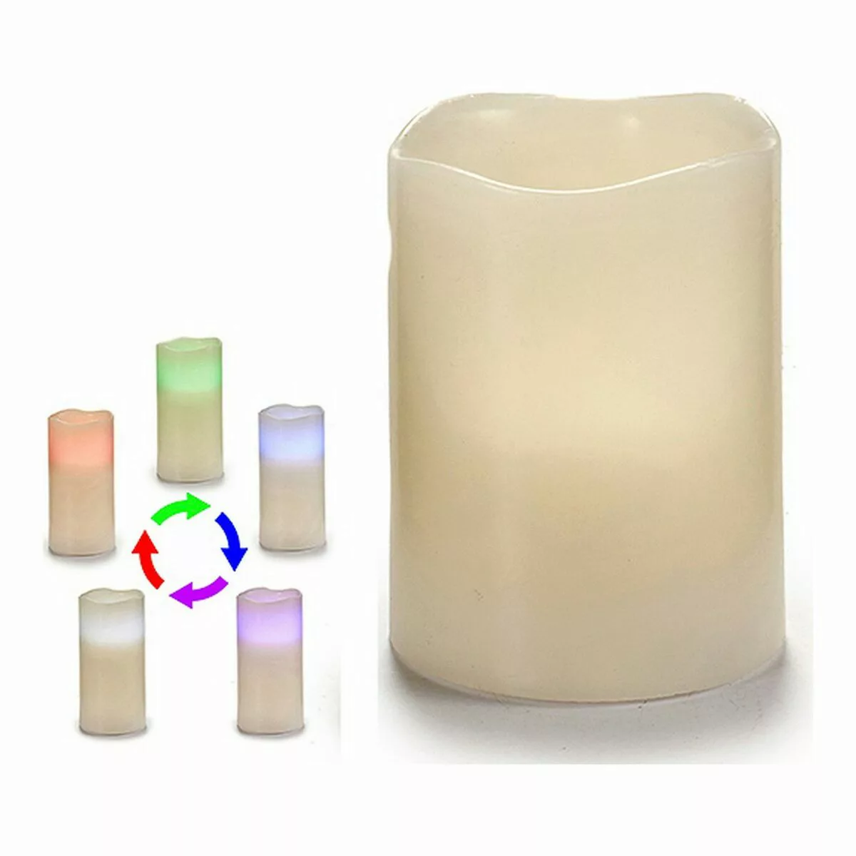 Led Kerze Bunt Weiß (7,5 X 10 X 7,5 Cm) günstig online kaufen