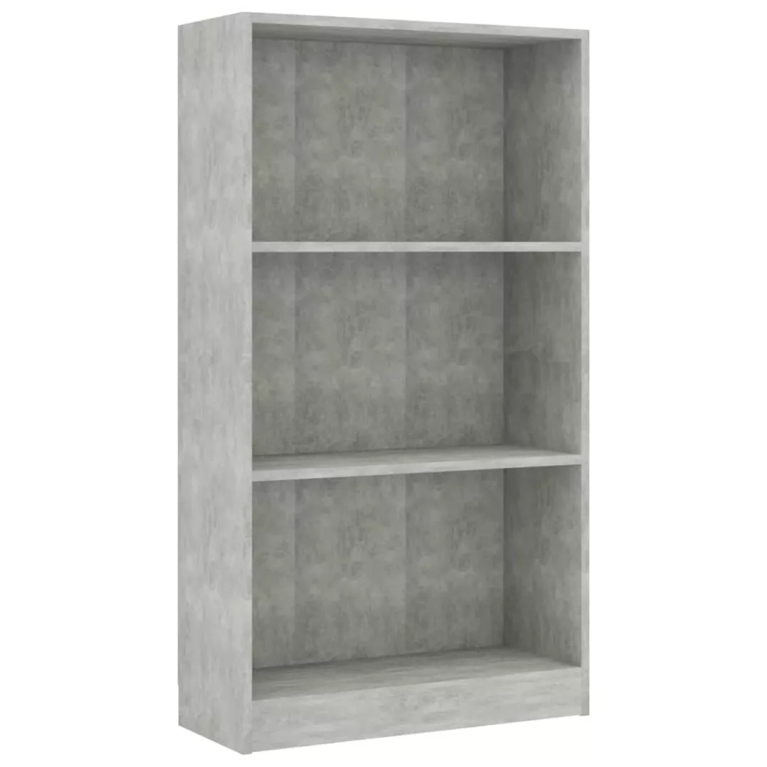 Bücherregal 3 Fächer Betongrau 60 X 24 X 108 Cm Spanplatte günstig online kaufen