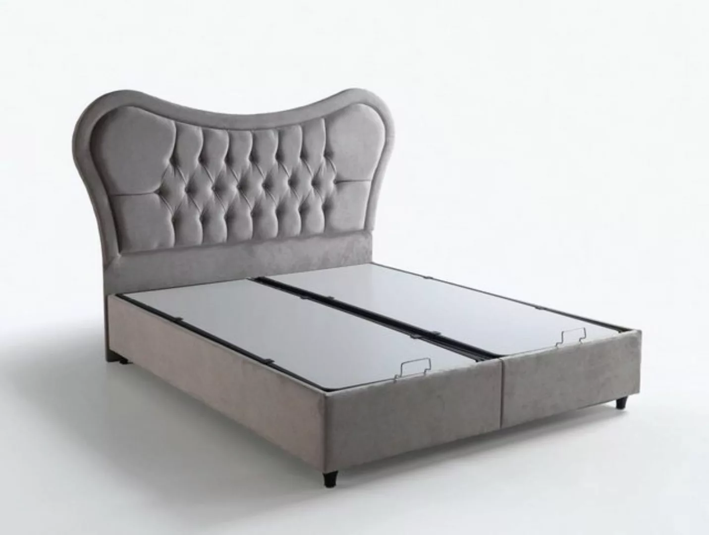 JVmoebel Bett Bett Design Betten Luxus Beige Polster Schlafzimmer Möbel Che günstig online kaufen