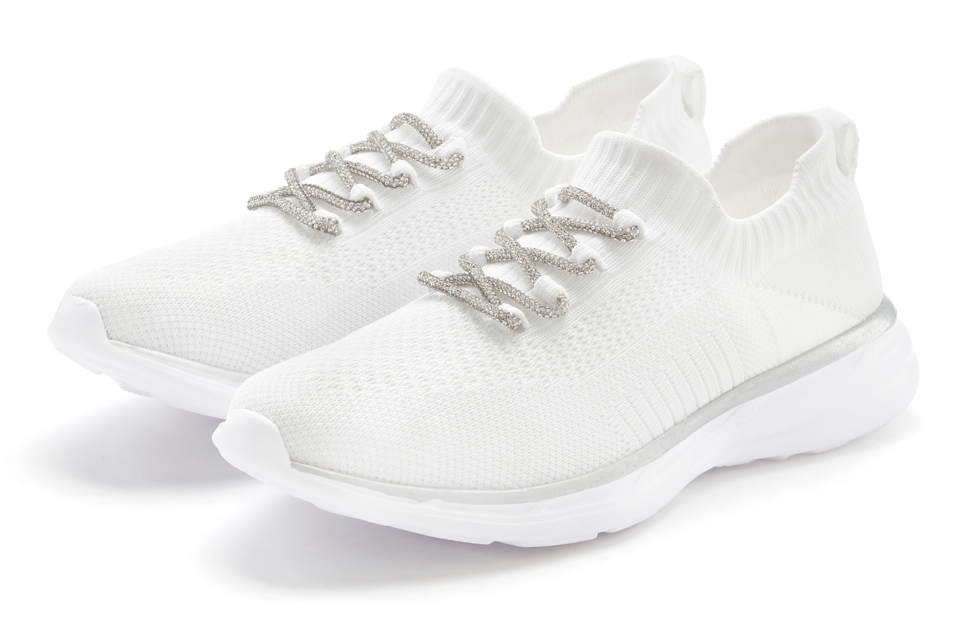 LASCANA Sneaker, mit modischer Glitzerschnürung VEGAN günstig online kaufen