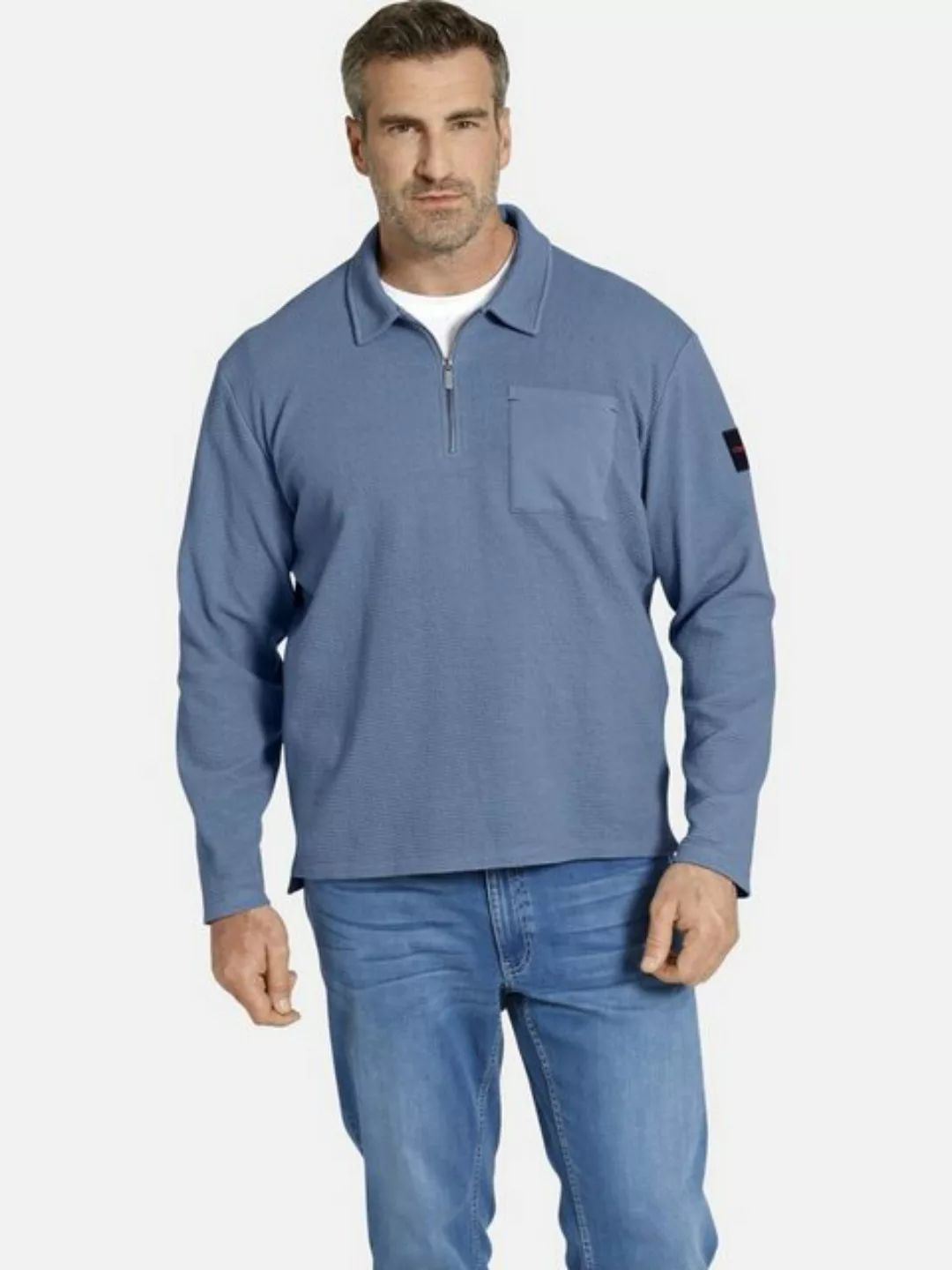 Charles Colby Sweatshirt EARL VASS weich mit Zipper am Kragen günstig online kaufen