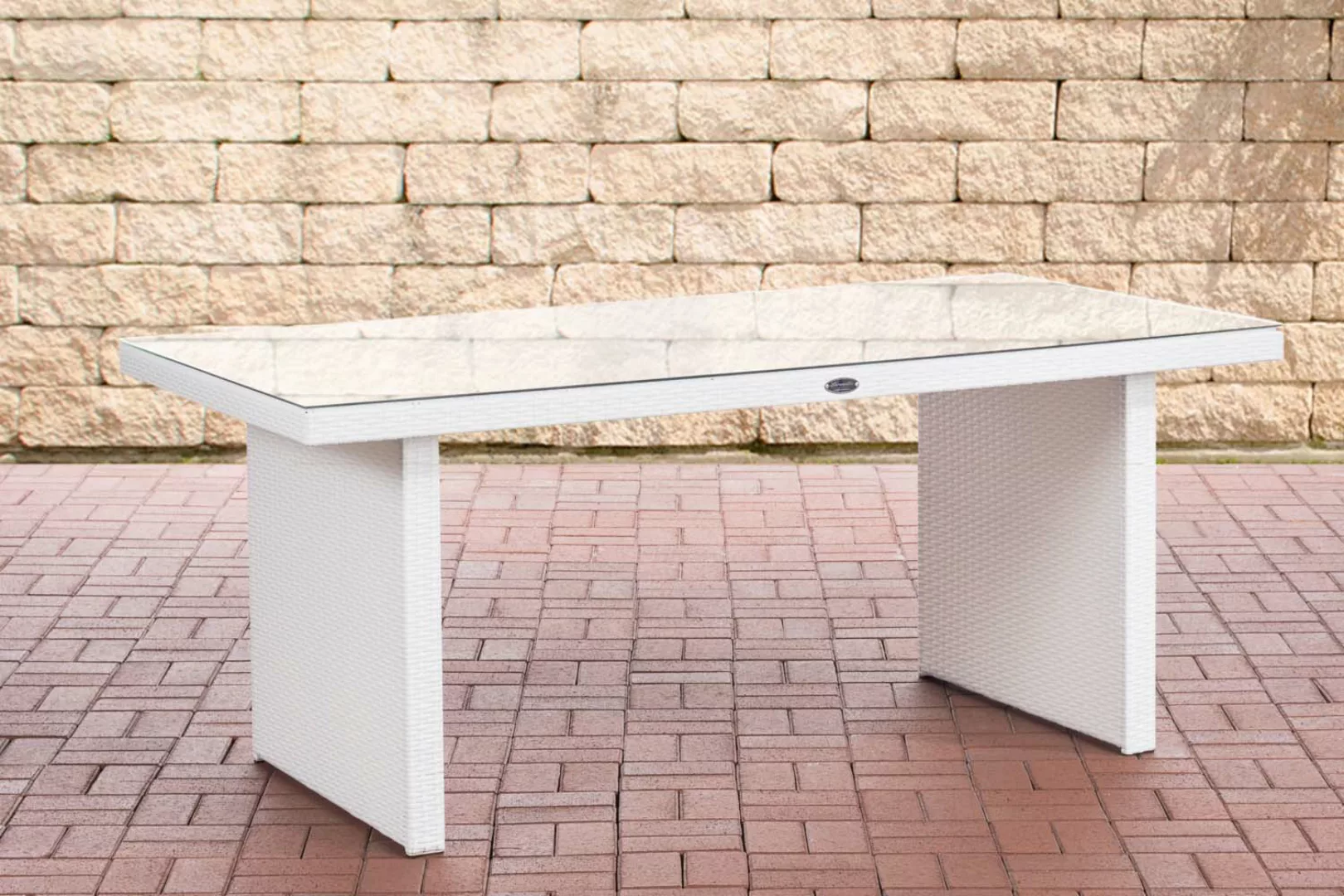 Polyrattan Tisch Avignon-weiß/flach-180 cm günstig online kaufen
