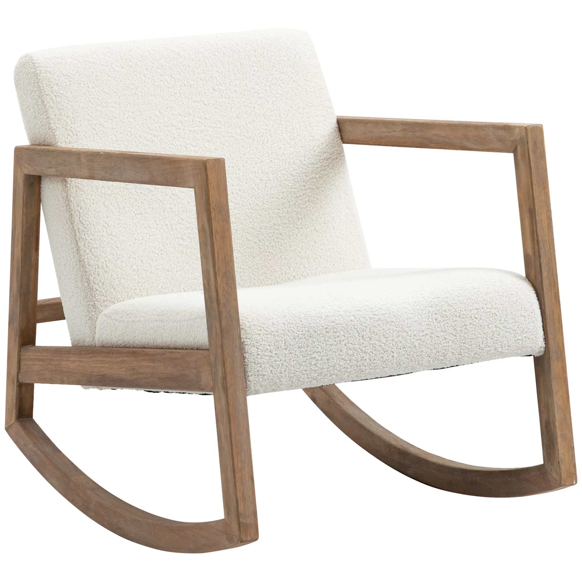 HOMCOM Schaukelstuhl mit Holzrahmen gepolstert Relax Stuhl Sessel Stuhl Woh günstig online kaufen