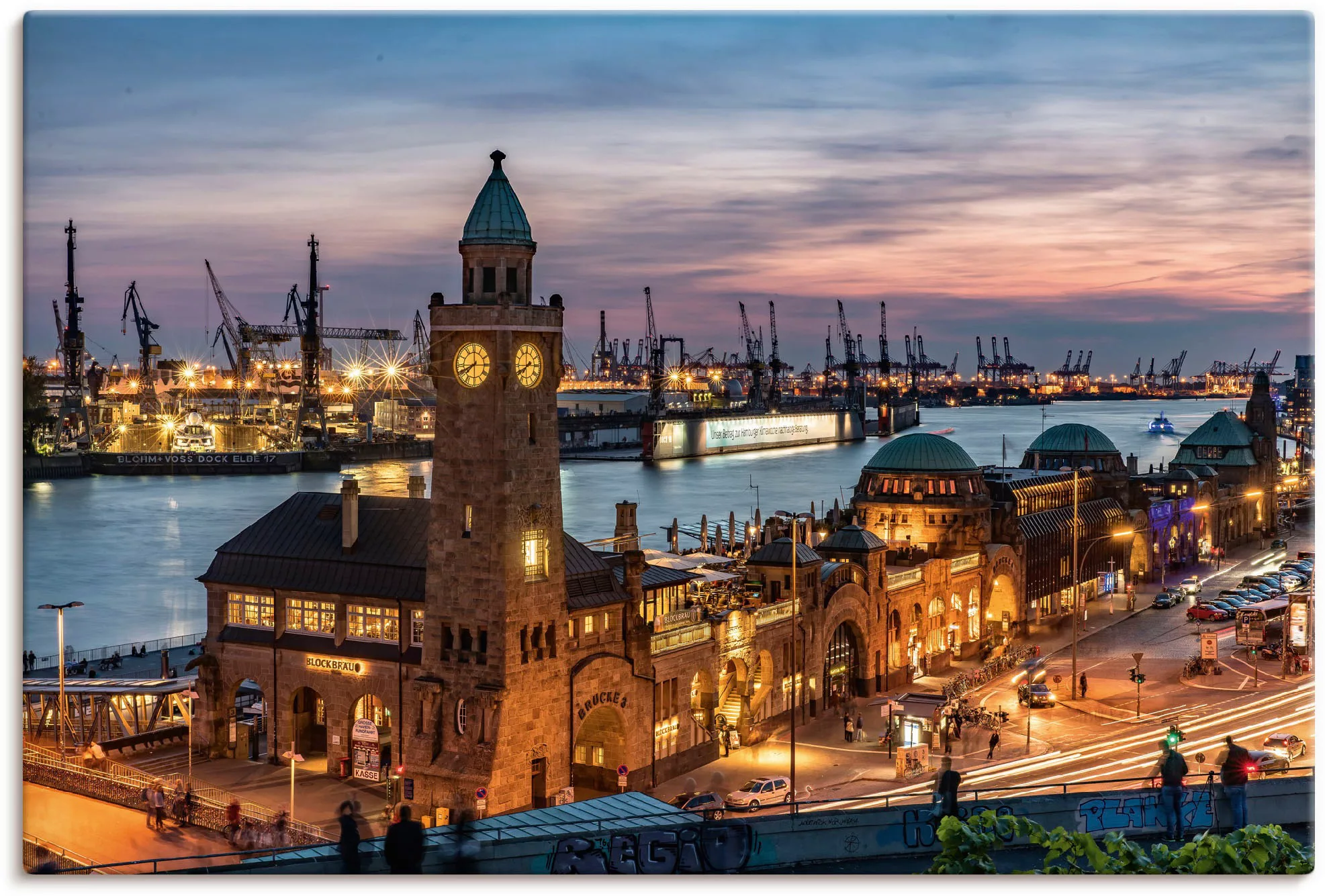 Artland Wandbild »Landungsbrücken Hamburg«, Hamburg, (1 St.), als Alubild, günstig online kaufen