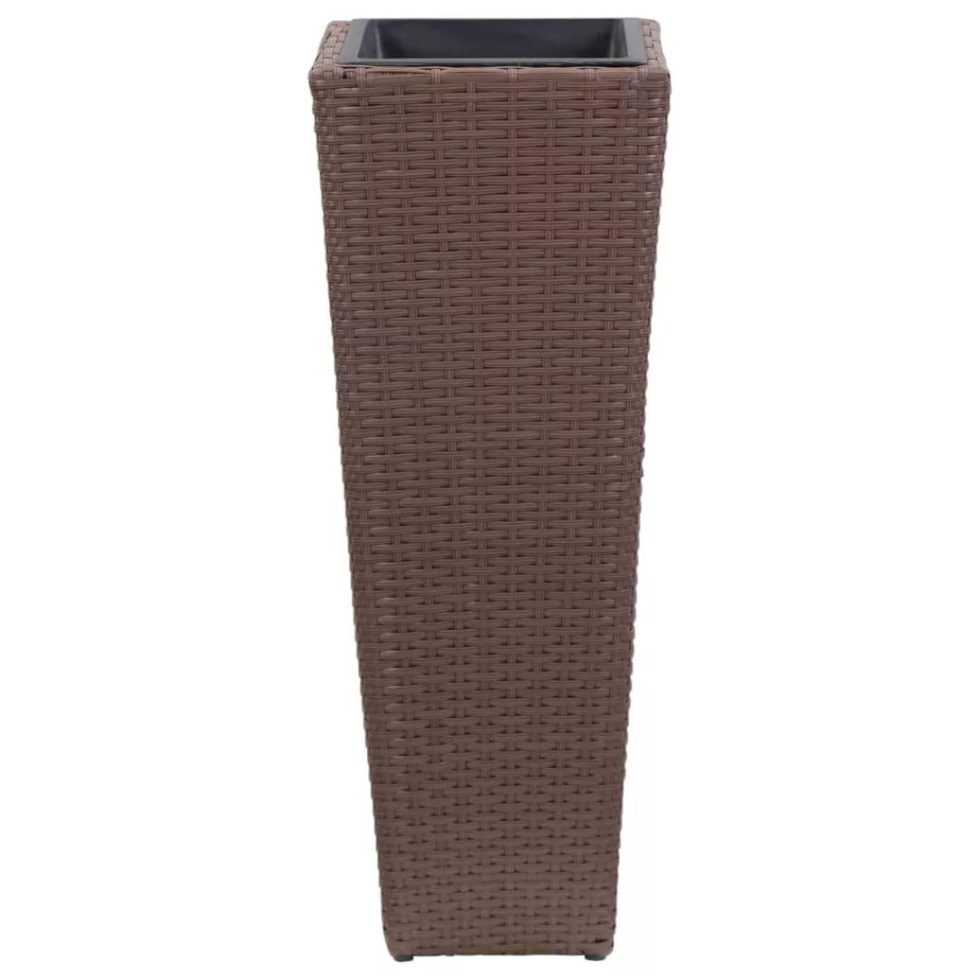 Garten-hochbeet 30 X 30 X 80 Cm Poly Rattan Braun günstig online kaufen