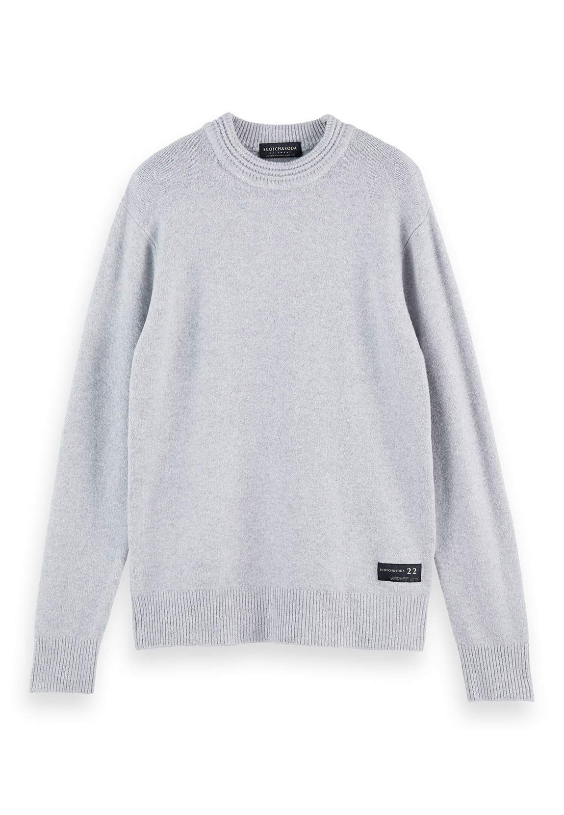 Scotch & Soda Herren Pullover SOFT KNIT CREWNECK PULL 165805 Stone Melange günstig online kaufen