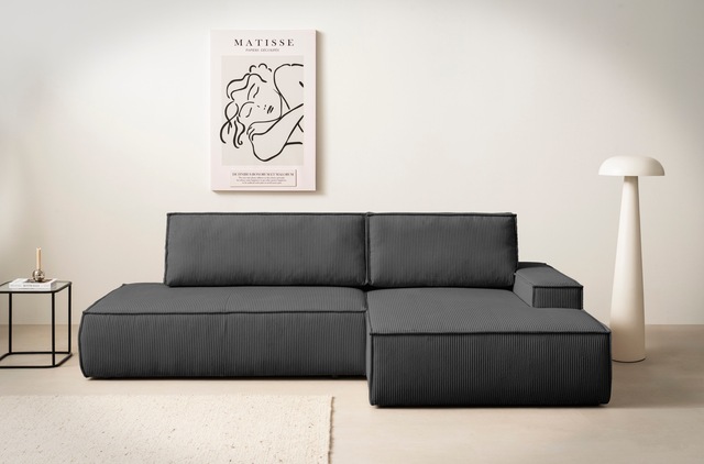 Home affaire Ecksofa "SHERWOOD, Schlafsofa in L-Form offen (275cm), Cord, L günstig online kaufen