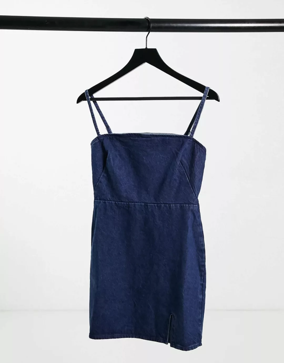 ASOS DESIGN – Hourglass – Minikleid aus Jeansstoff in Indigoblau günstig online kaufen