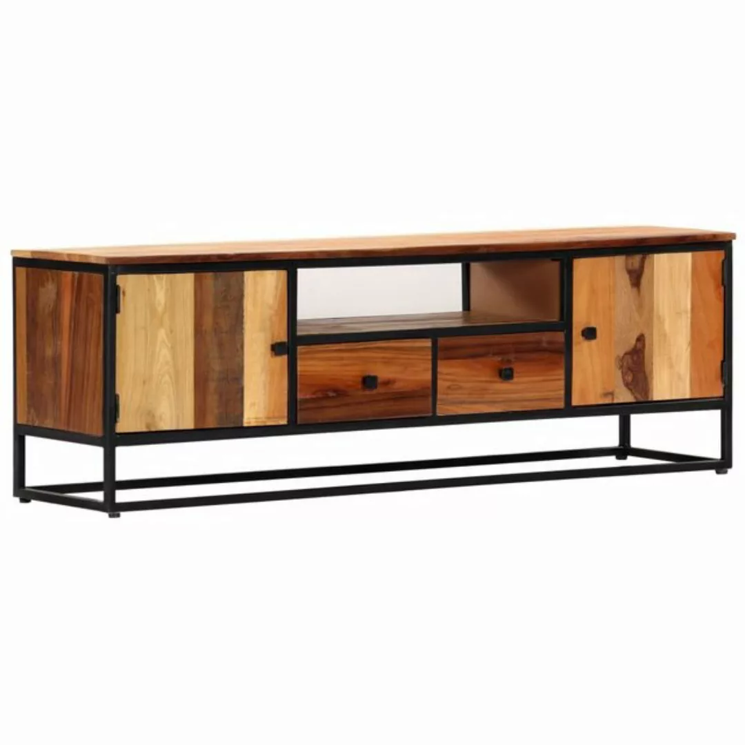 Tv-schrank 120x30x40 Cm Massives Altholz Und Stahl günstig online kaufen