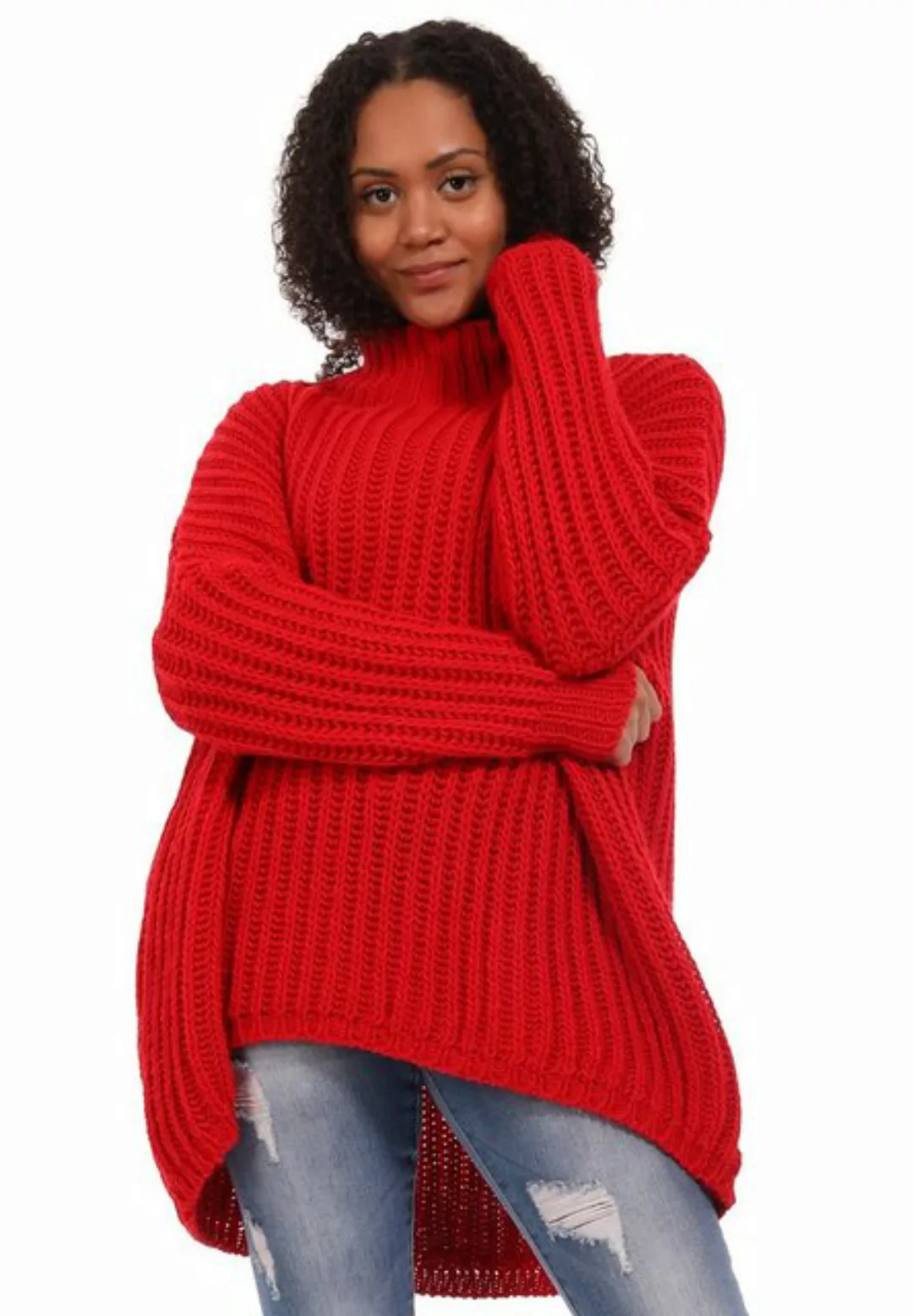 YC Fashion & Style Longpullover Oversized Pullover Grobstrick Vokuhila Swea günstig online kaufen