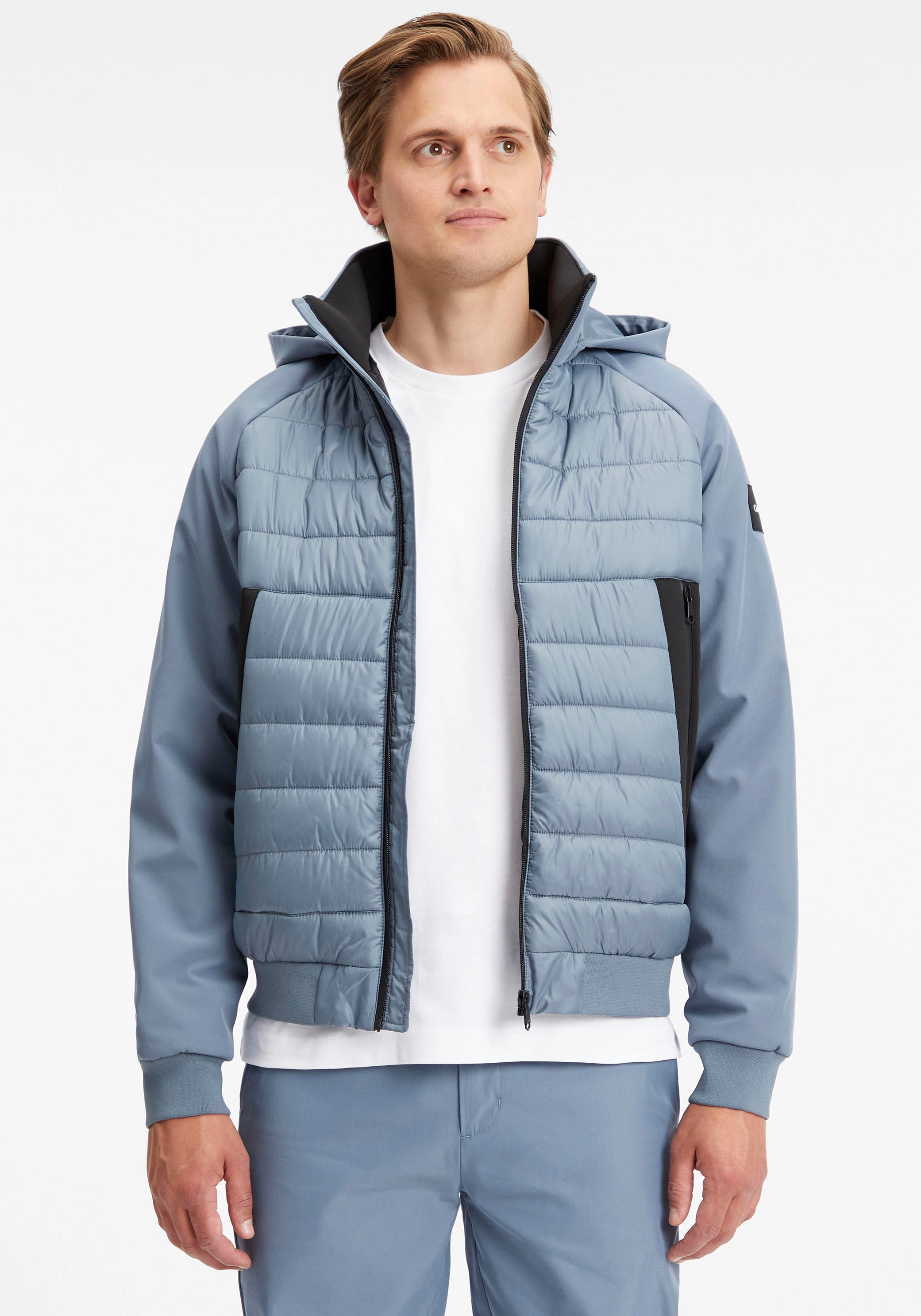 Calvin Klein Steppjacke "ESSENTIAL MIX MEDIA JACKET", mit Kapuze, mit abnhe günstig online kaufen