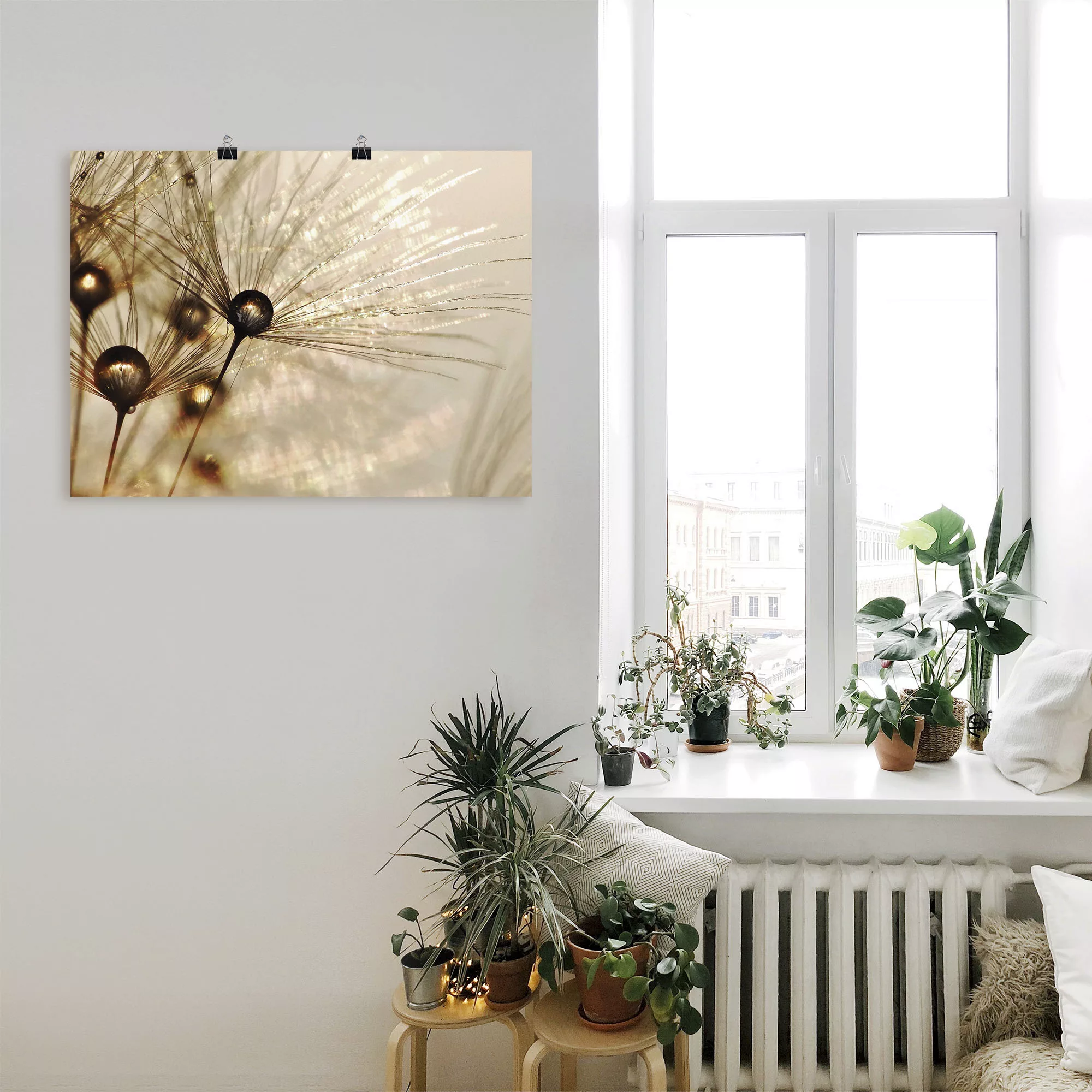 Artland Wandbild »Pusteblume Goldener Tropfen«, Blumen, (1 St.) günstig online kaufen