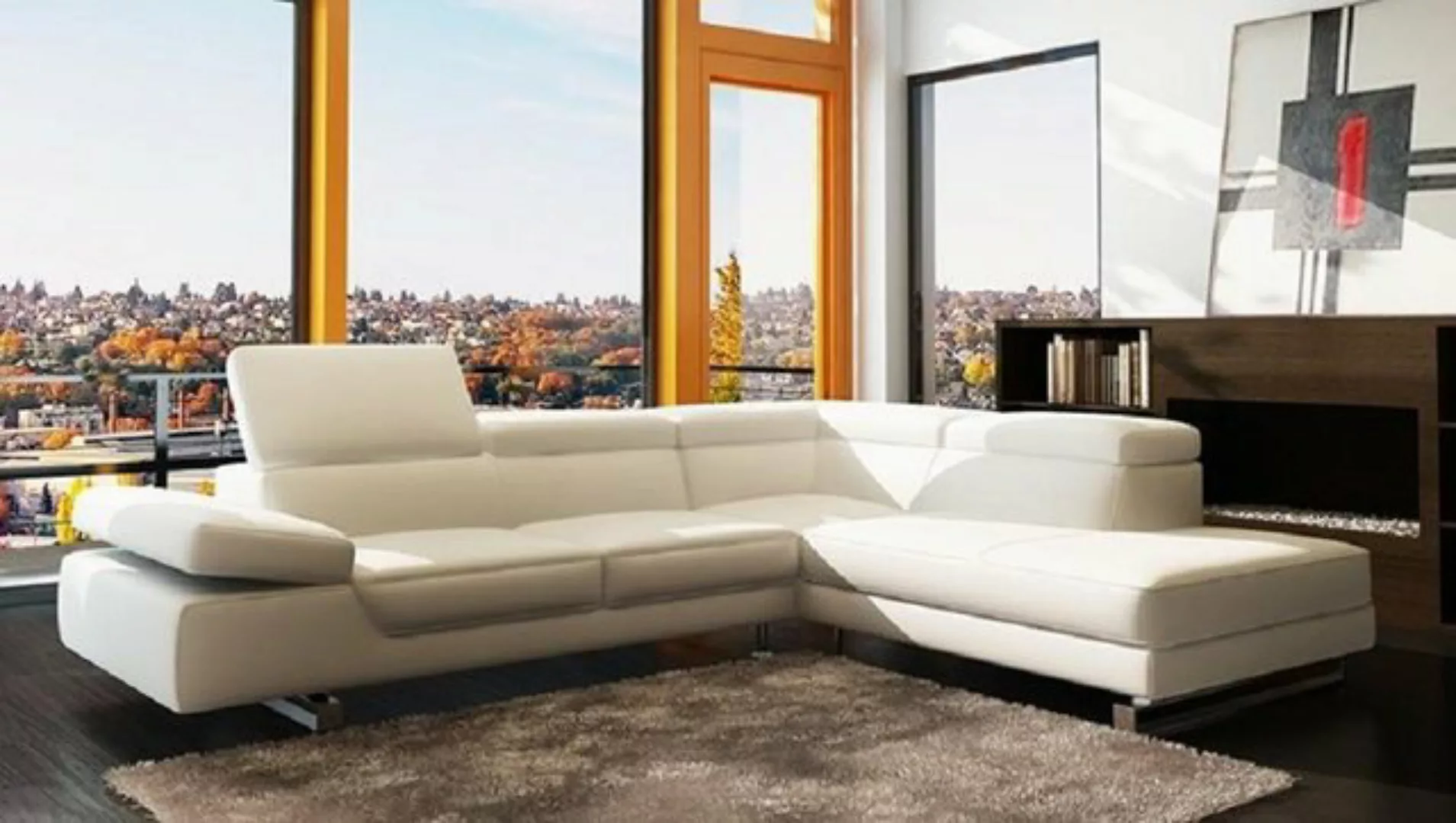 JVmoebel Ecksofa, Ecksofa Ledersofa Wohnlandschaft L Form Sofa Couch Polste günstig online kaufen