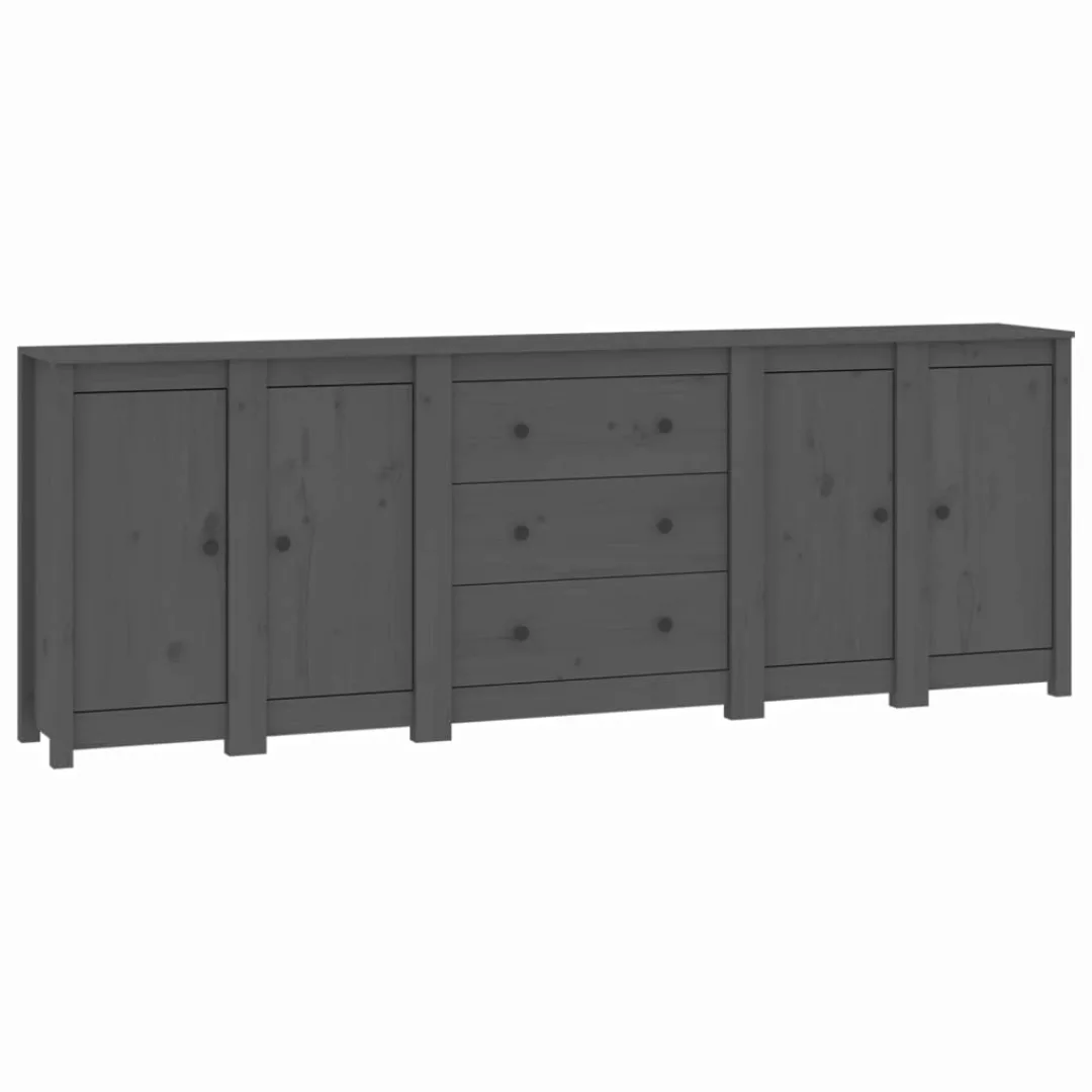 Vidaxl Sideboard Grau 230x35x80 Cm Massivholz Kiefer günstig online kaufen