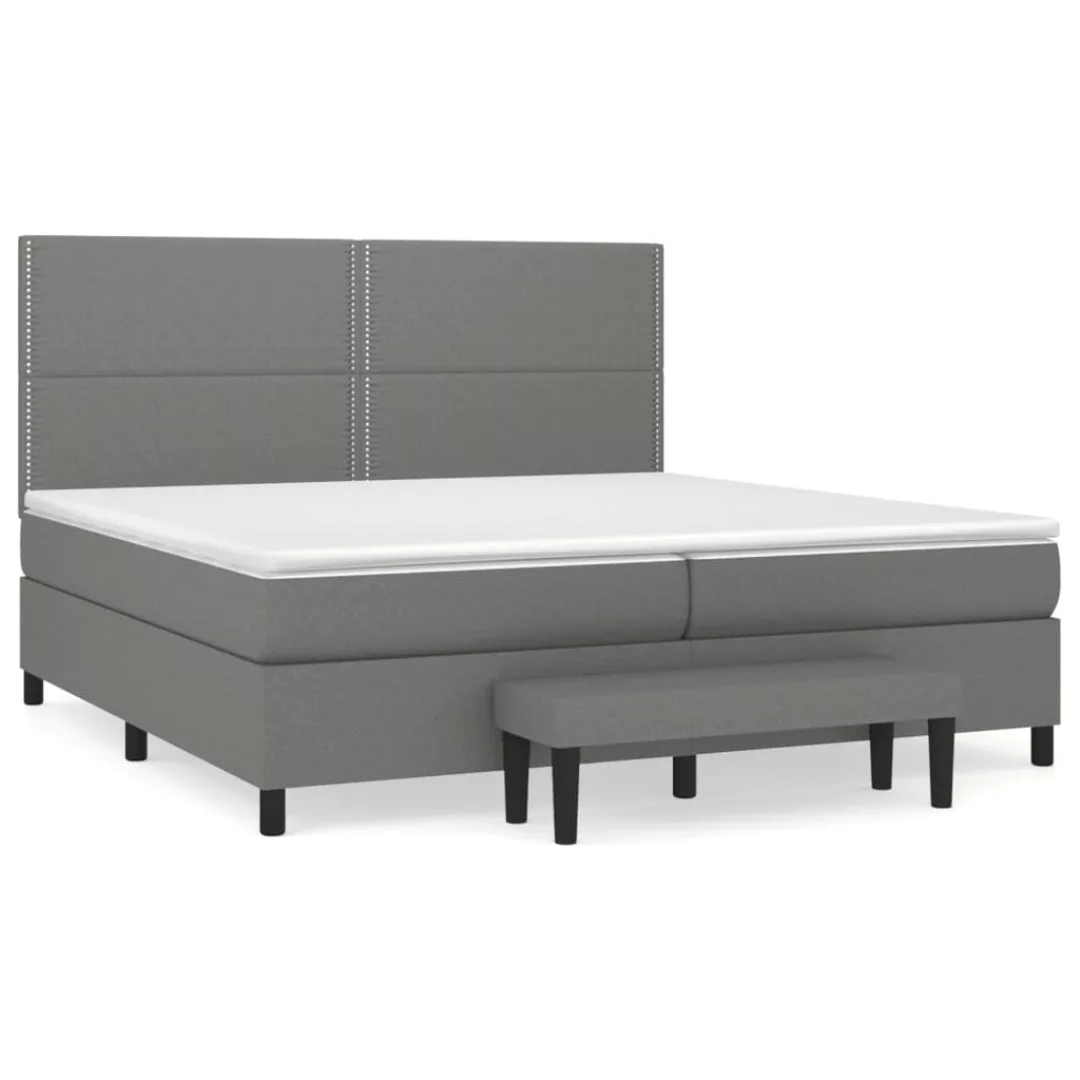 Vidaxl Boxspringbett Mit Matratze Dunkelgrau 200x200 Cm Stoff günstig online kaufen