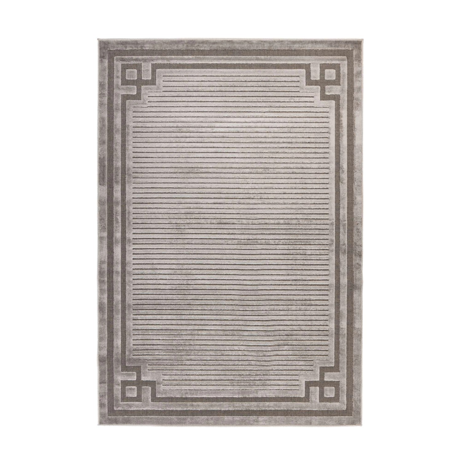 MeGusta Kurzflor Teppich Klassisch Modern Grau 120x170 cm Luz günstig online kaufen