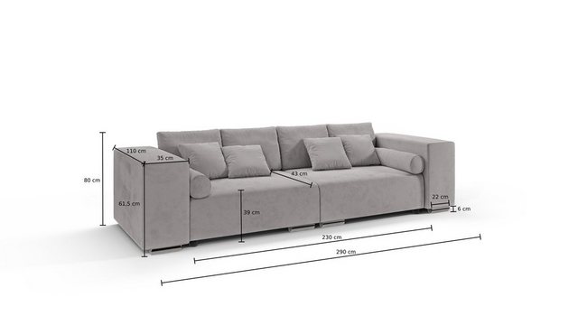 S-Style Möbel Big-Sofa Cork mit Schlaffunktion, Boxspringfederung, Lounge S günstig online kaufen