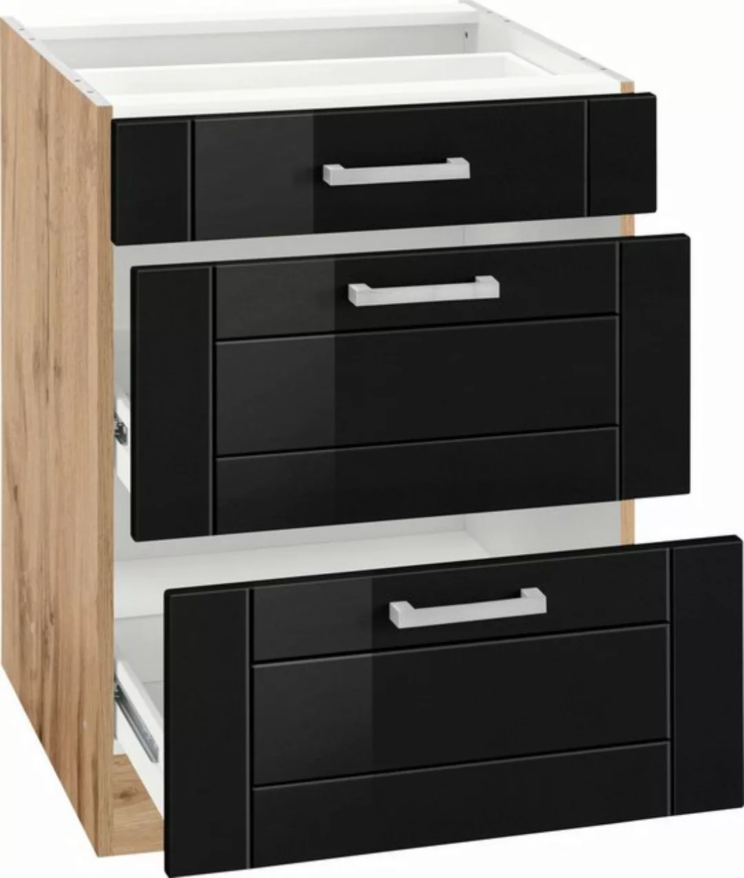 KOCHSTATION Auszugsunterschrank KS-Tinnum 60 cm breit, MDF-Fronten, Metallg günstig online kaufen