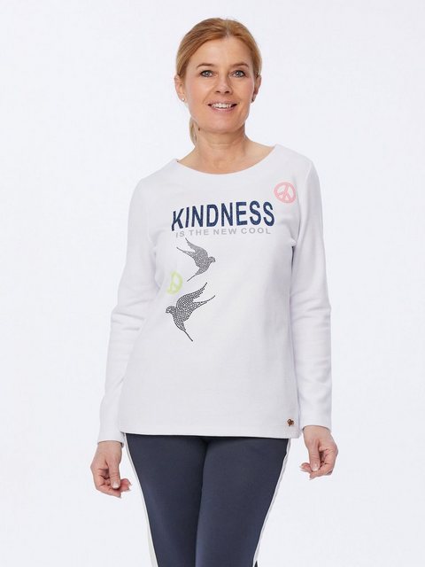 MONACO blue WEEKEND Langarmshirt Longsleeve figurumspielend mit "KINDNESS"- günstig online kaufen