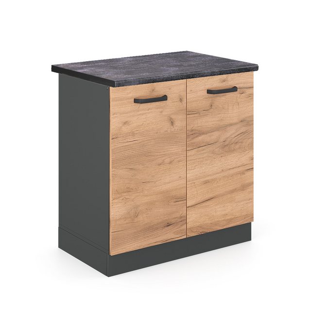 Vicco Spülenunterschrank R-Line, Goldkraft Eiche/Anthrazit, 80 cm, AP Anthr günstig online kaufen