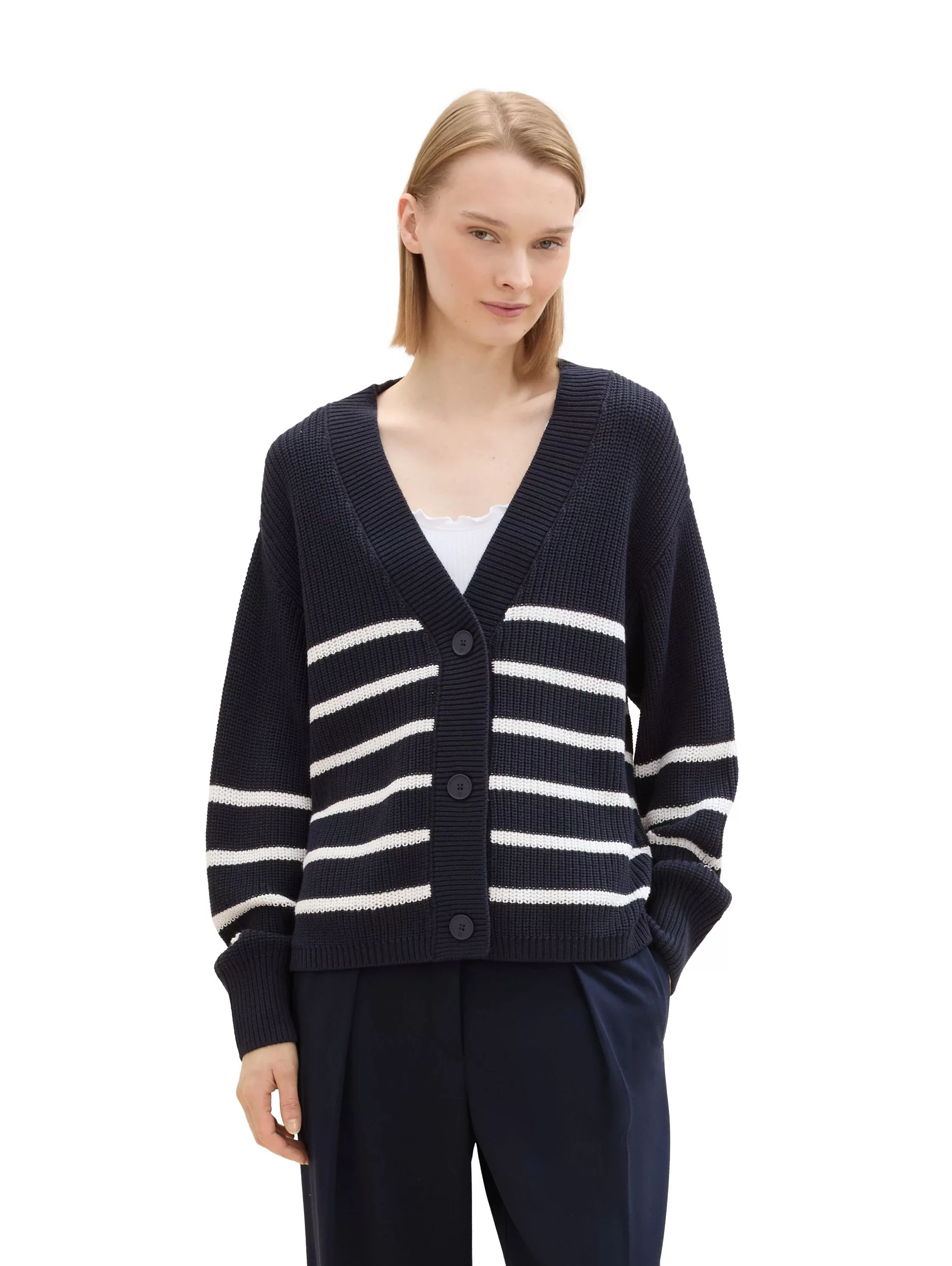 TOM TAILOR Denim Cardigan Strick Cardigan mit V-Ausschnitt günstig online kaufen