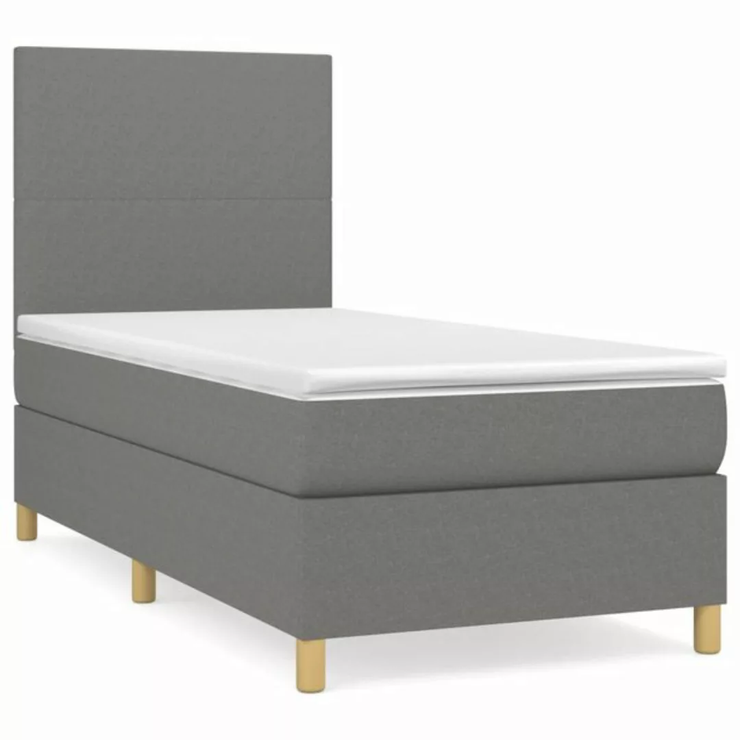 vidaXL Boxspringbett Boxspringbett mit Matratze Hellgrau 80x200 cm Stoff Be günstig online kaufen