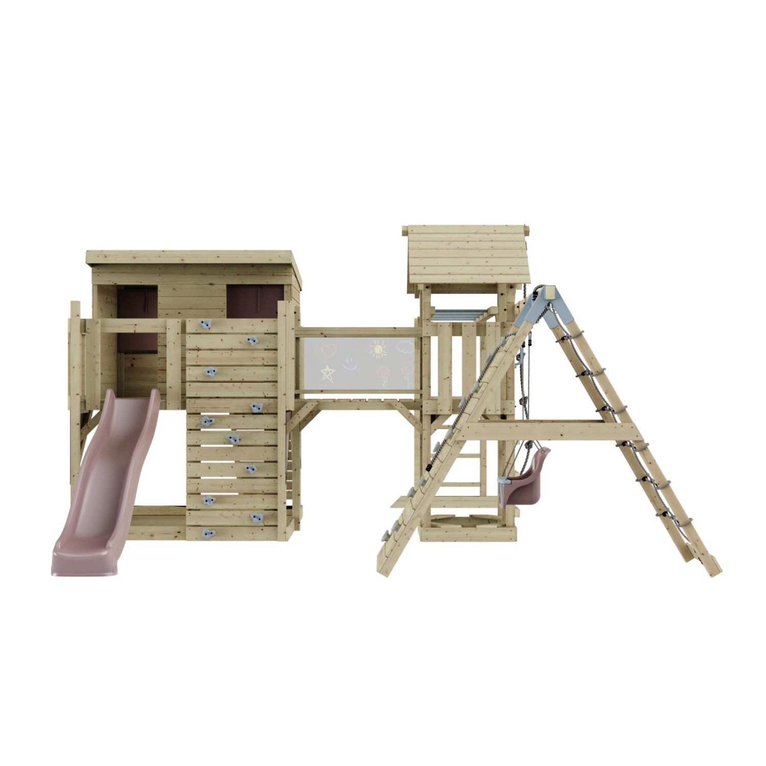 OutdoorToys Spielturm Bene mit Babyschaukel Altrosa günstig online kaufen