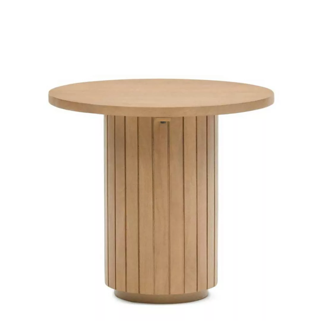 Skandi Stil Wohnzimmertisch mit runder Tischplatte 60 cm Durchmesser günstig online kaufen