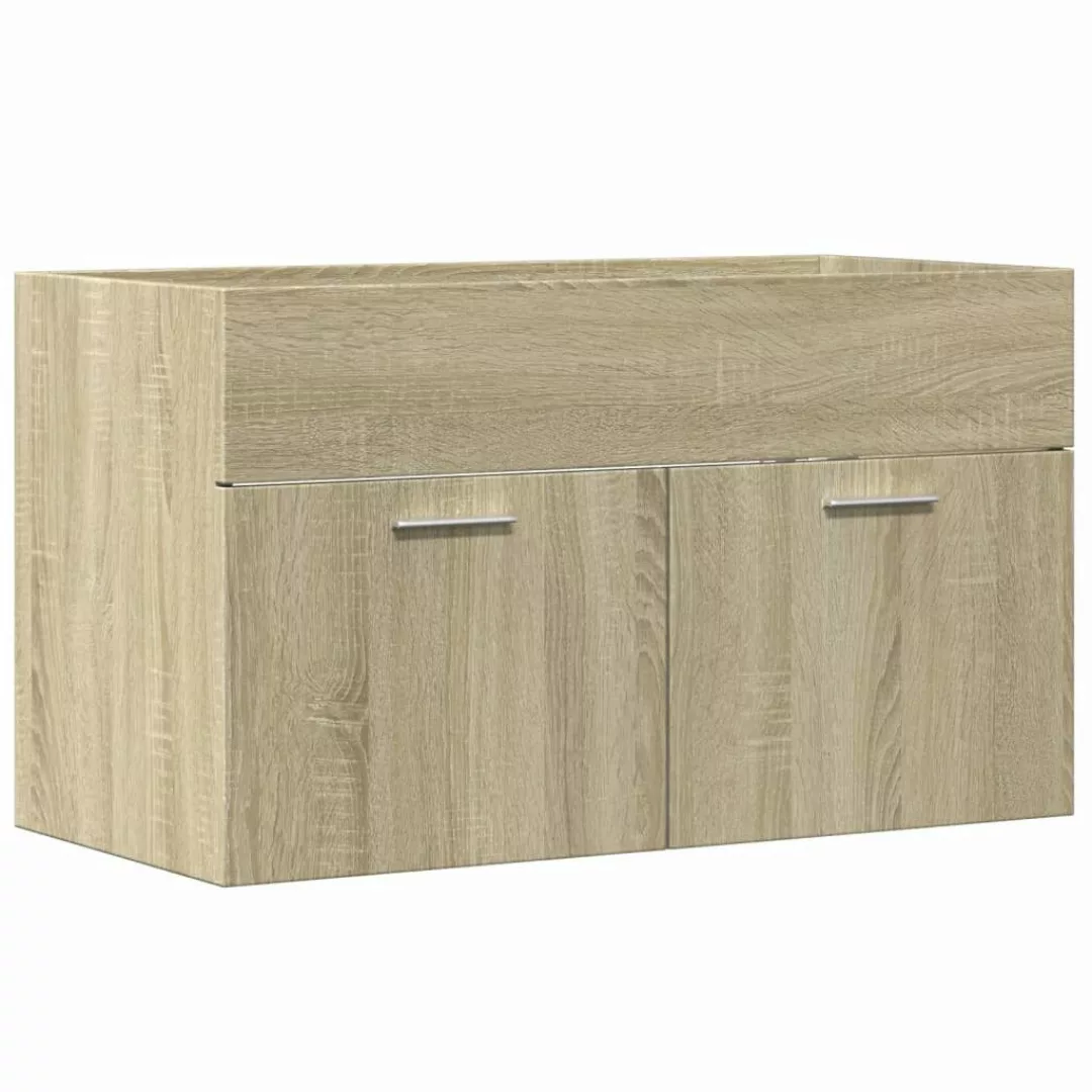 vidaXL Badezimmer-Set Waschbeckenunterschrank Sonoma-Eiche 80x38,5x46cm Hol günstig online kaufen