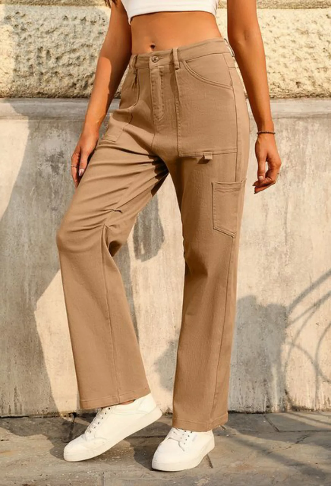 CHENIN Cargojeans Lockere, lässige six-pocket-jeans mit geradem bein und ho günstig online kaufen