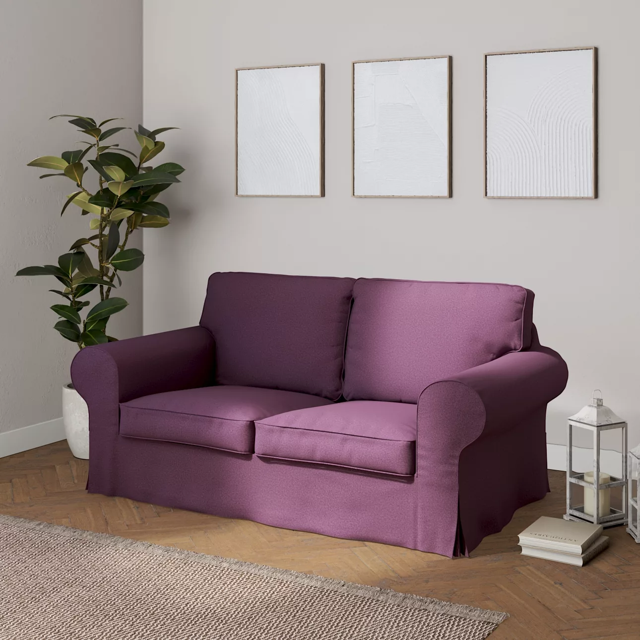 Bezug für Ektorp 2-Sitzer Sofa nicht ausklappbar, pflaume, Sofabezug für  E günstig online kaufen