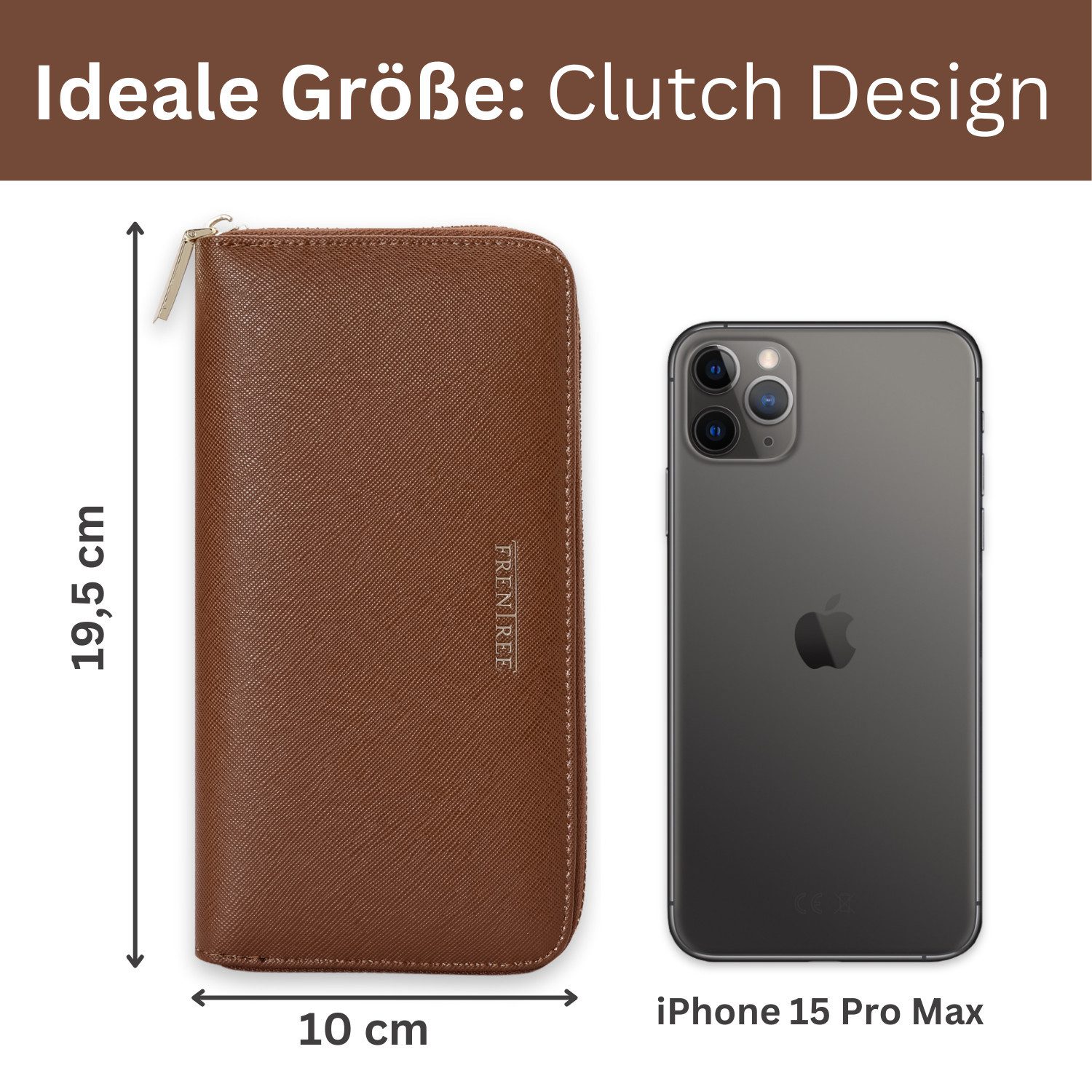Frentree Geldbörse Clutch-Design, Damen Portemonnaie mit günstig online kaufen