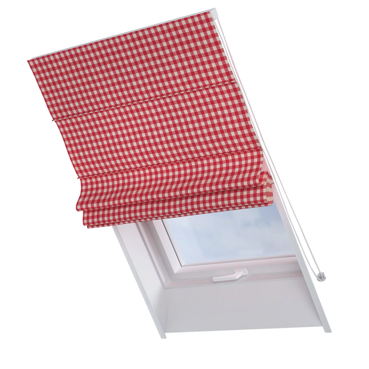 Dekoria Dachfenster-Raffrollo Rimini, rot-ecru, 50 x 60 cm günstig online kaufen