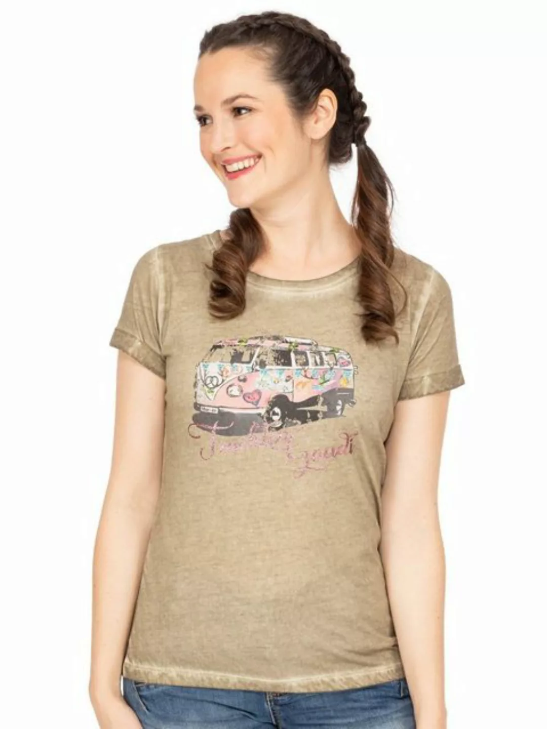 MarJo Trachtenshirt T-Shirt VERA taupe günstig online kaufen