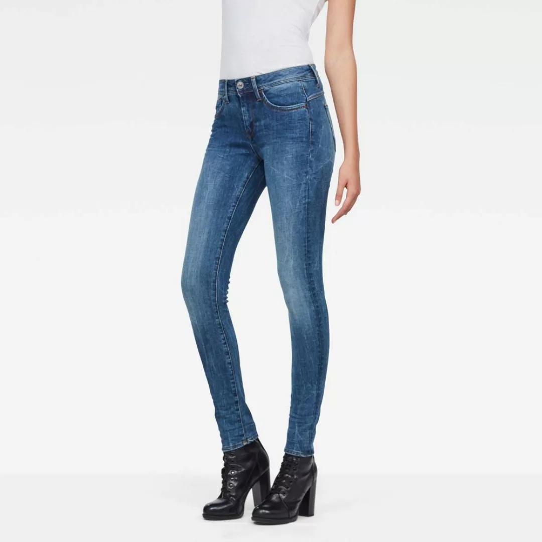 G-Star Damen Jeans Lynn Mid Waist - Super Skinny - Blau - Medium Aged günstig online kaufen