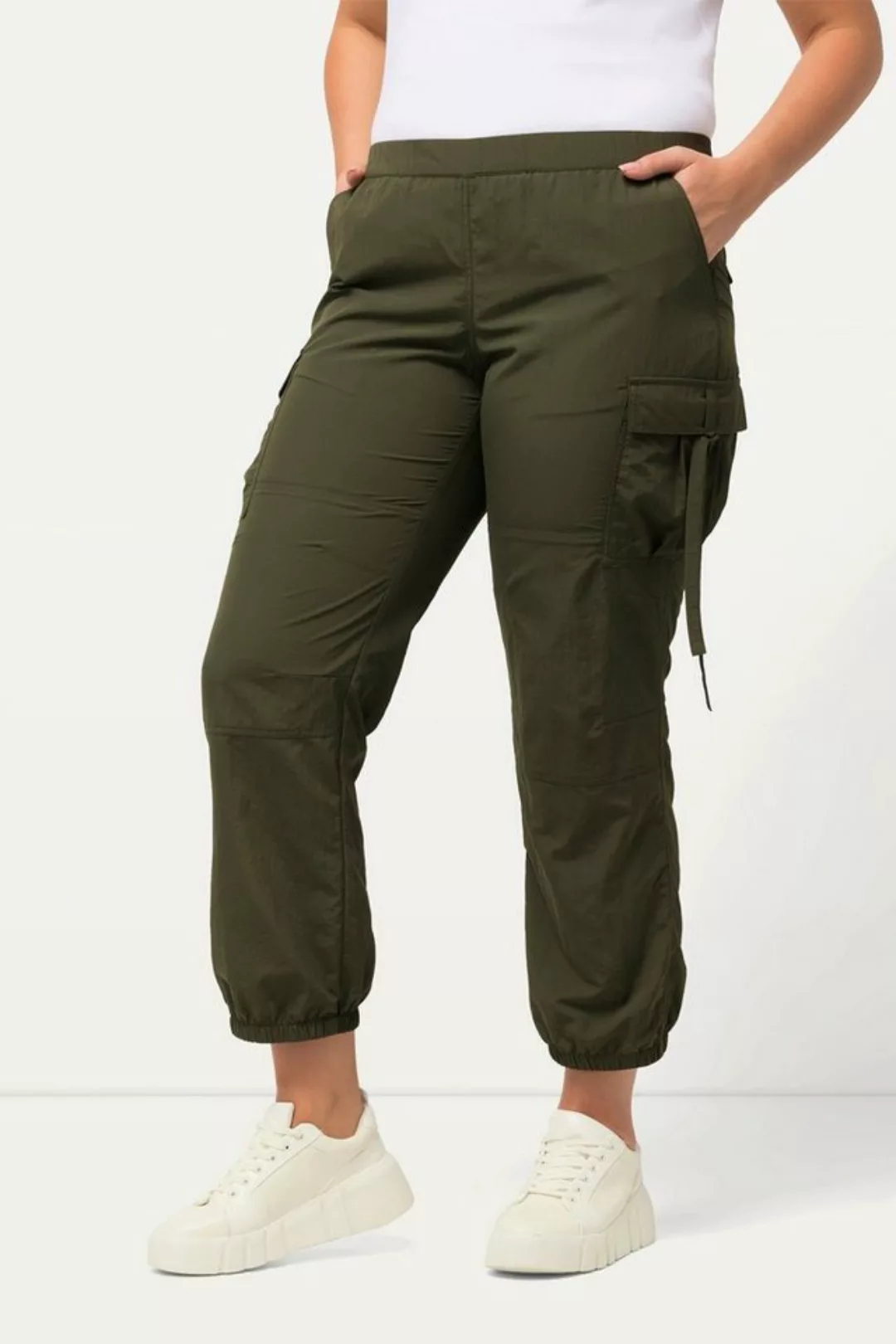 Ulla Popken Cargoshorts Cargohose Utility-Style Elastikbund Gummisaum günstig online kaufen