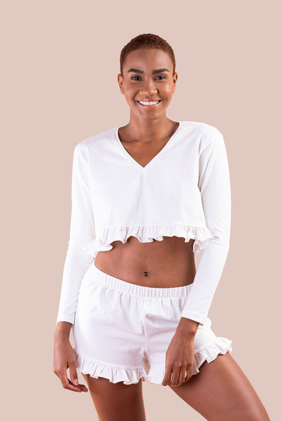 Pyjama 'Karmen Karr' Eco-white + Pflanzbares Etikett günstig online kaufen