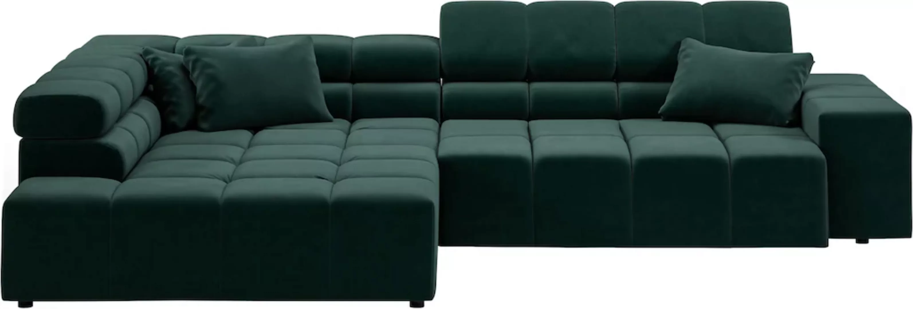 INOSIGN Ecksofa Ancona incl. Kopfteilverstellung, Zierkissen Breite 319cm, günstig online kaufen