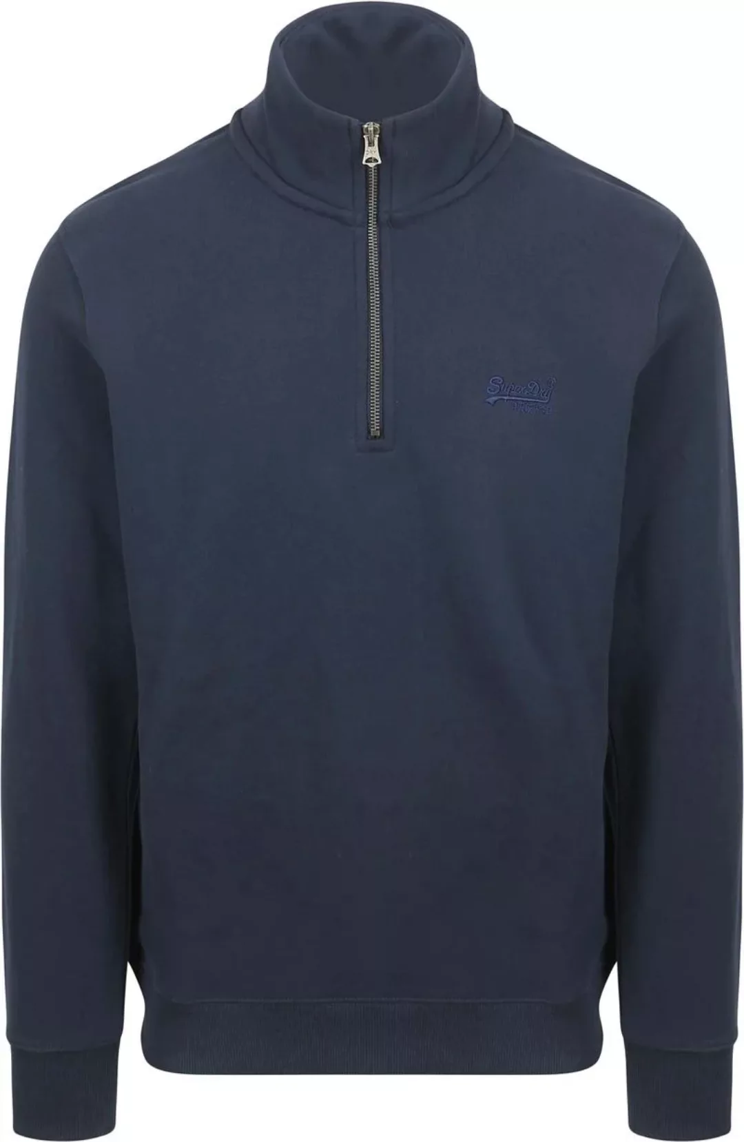 Superdry Henley Essential Half Zip Pullover Navy - Größe XXL günstig online kaufen