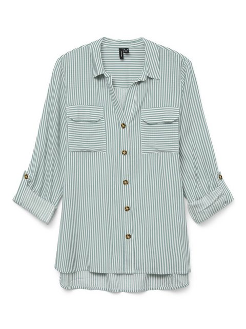 Vero Moda Blusenshirt Legeres Blusen Hemd mit Brusttaschen Krempelärmel VMB günstig online kaufen