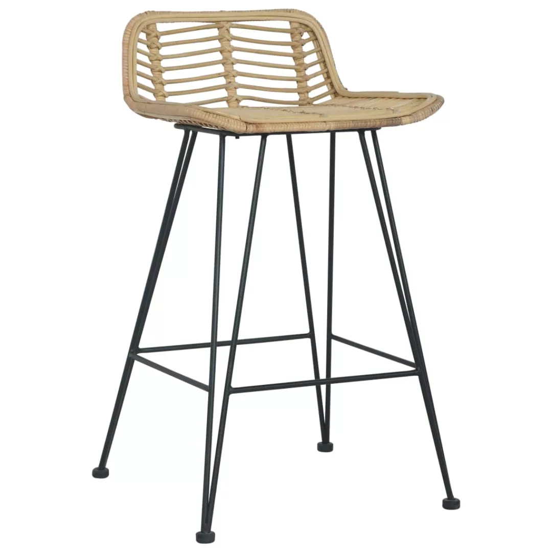 Barhocker 2 Stk. Rattan Natur günstig online kaufen