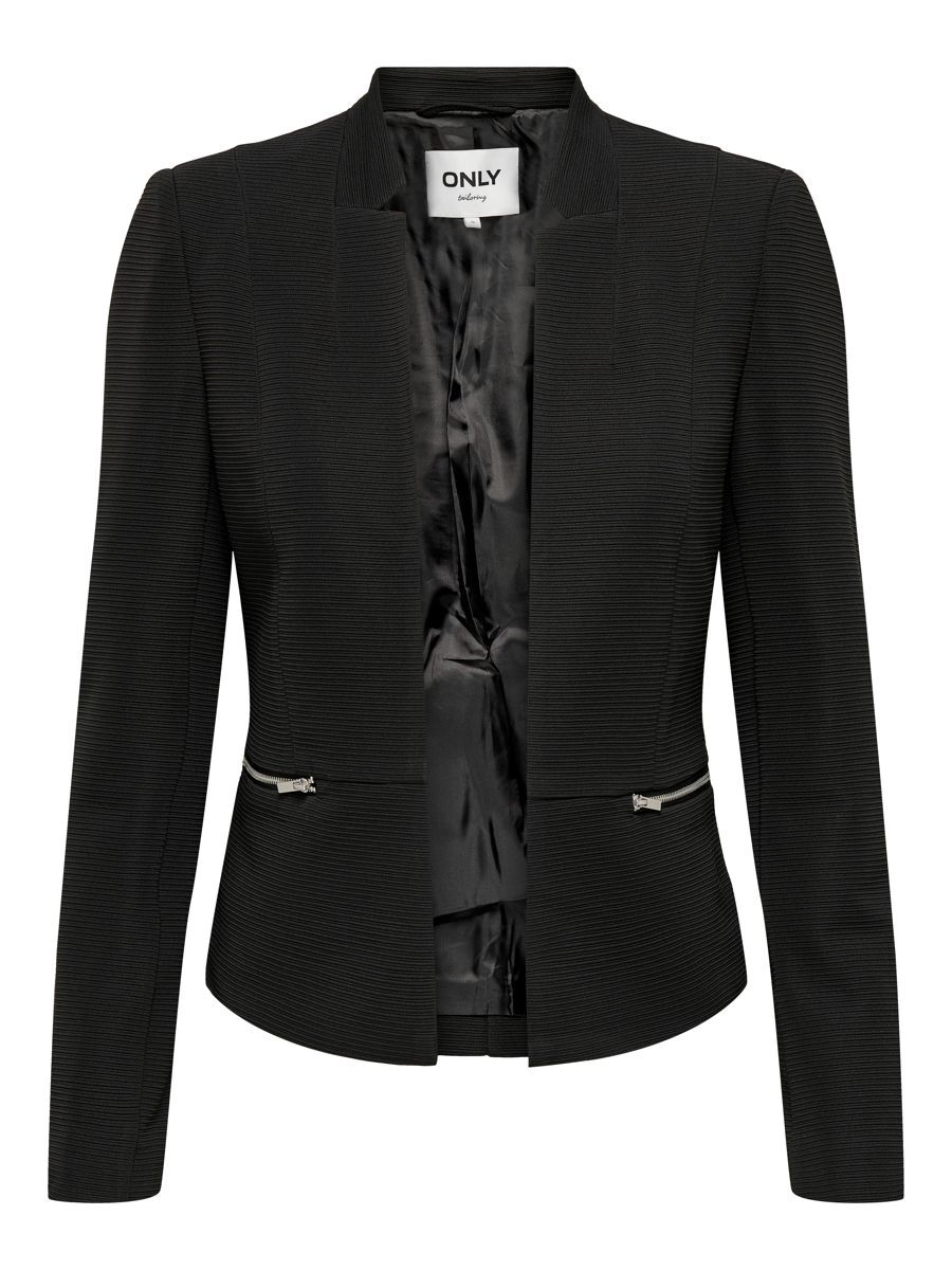 ONLY Gerippter Reißverschluss Blazer Damen Schwarz günstig online kaufen